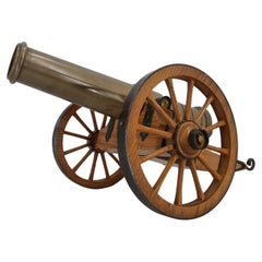 Vintage brass miniature cannon, 1960s