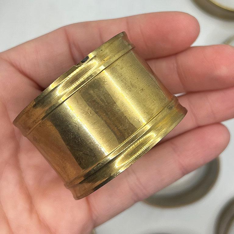 Indian Vintage Brass Napkin Rings – Elegant Mid-Century Modern Table Décor - Set of 12 For Sale