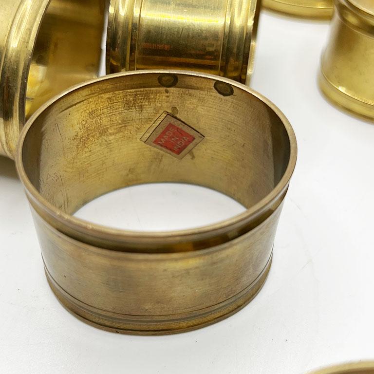Vintage Brass Napkin Rings – Elegant Mid-Century Modern Table Décor - Set of 12 In Good Condition For Sale In Oklahoma City, OK