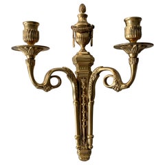 Candelabro in stile neoclassico in ottone vintage