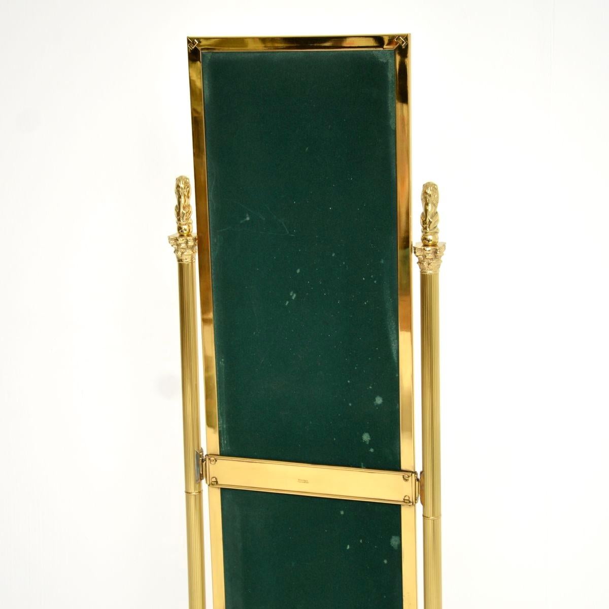 Specchio chevale in ottone d'epoca in stile neoclassico in vendita 2