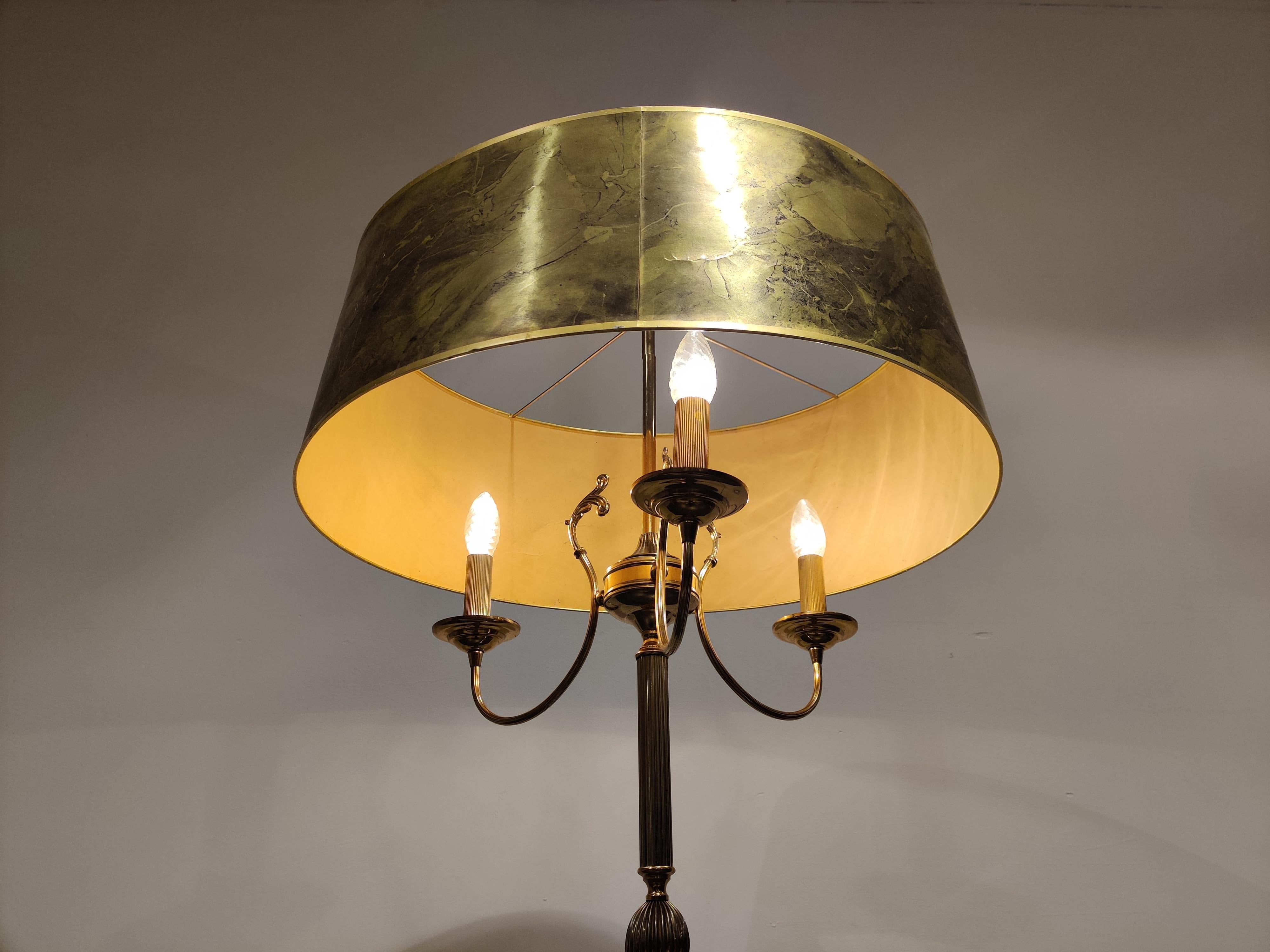 Mid-20th Century Vintage Brass Neoclassical Tripode Floor Lamp, 1960s