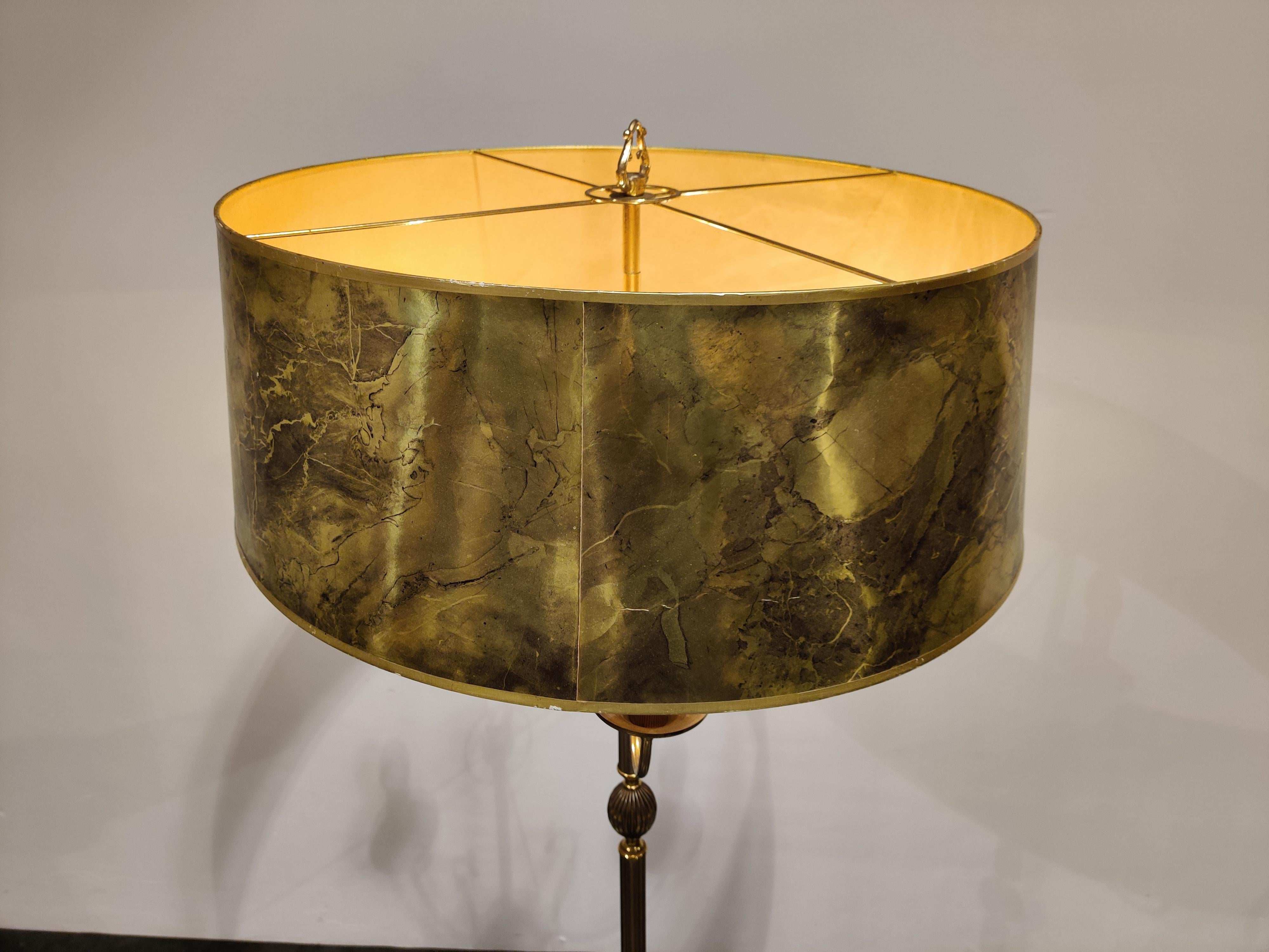 Vintage Brass Neoclassical Tripode Floor Lamp, 1960s 1