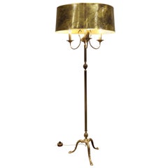 Vintage Brass Neoclassical Tripode Floor Lamp, 1960s