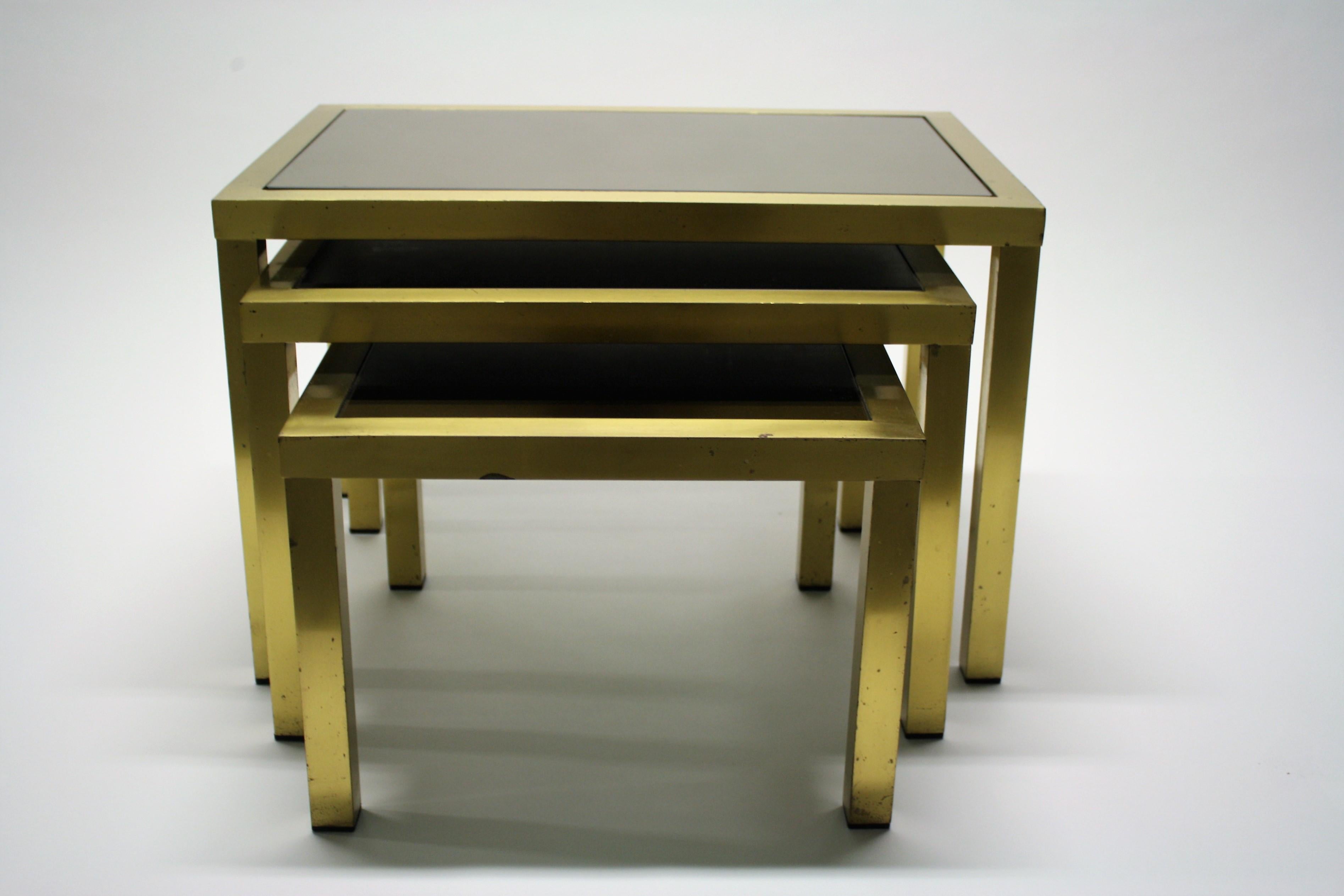 Vintage Brass Nesting Tables, 1960s In Excellent Condition In HEVERLEE, BE