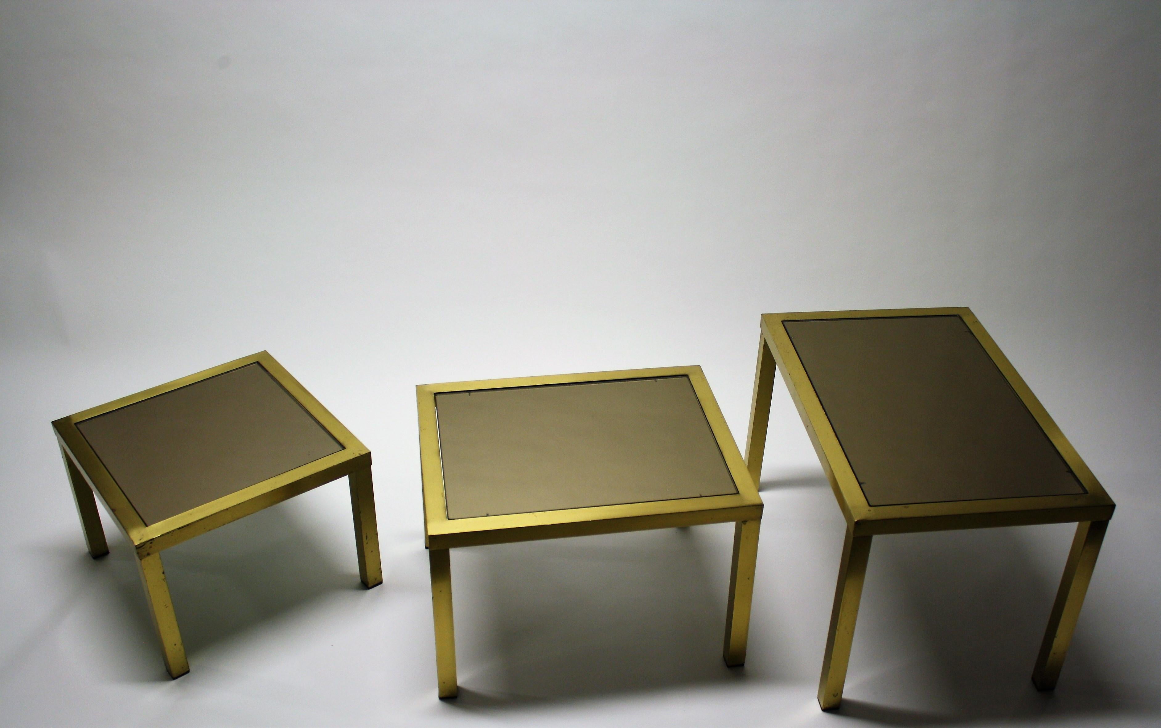 Mid-20th Century Vintage Brass Nesting Tables, 1960s