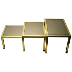 Vintage Brass Nesting Tables, 1960s
