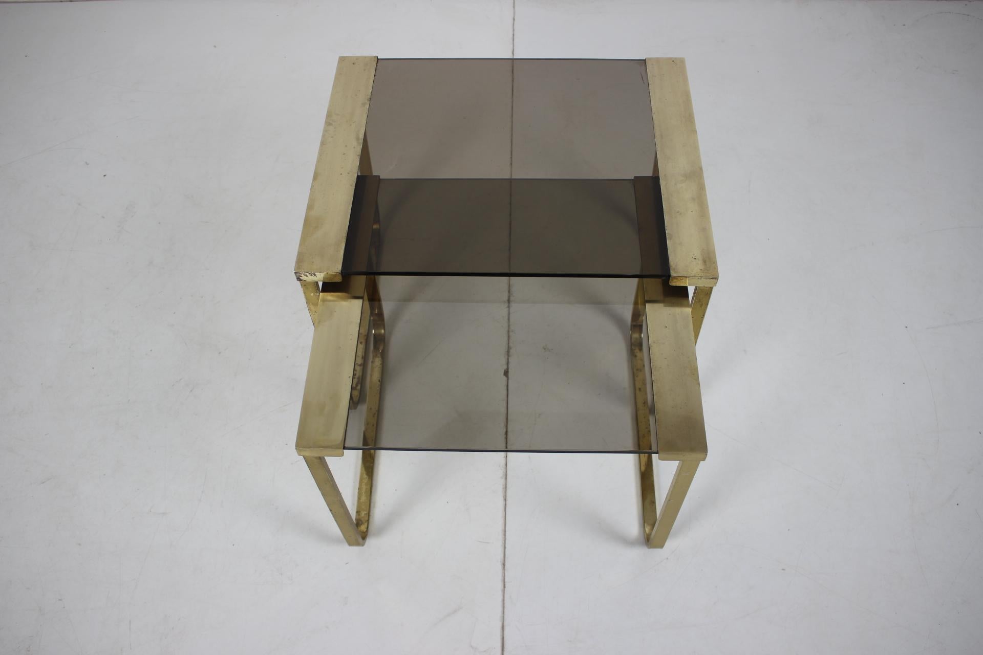 Mid-Century Modern Vintage Brass Nesting Tables, 1970's For Sale