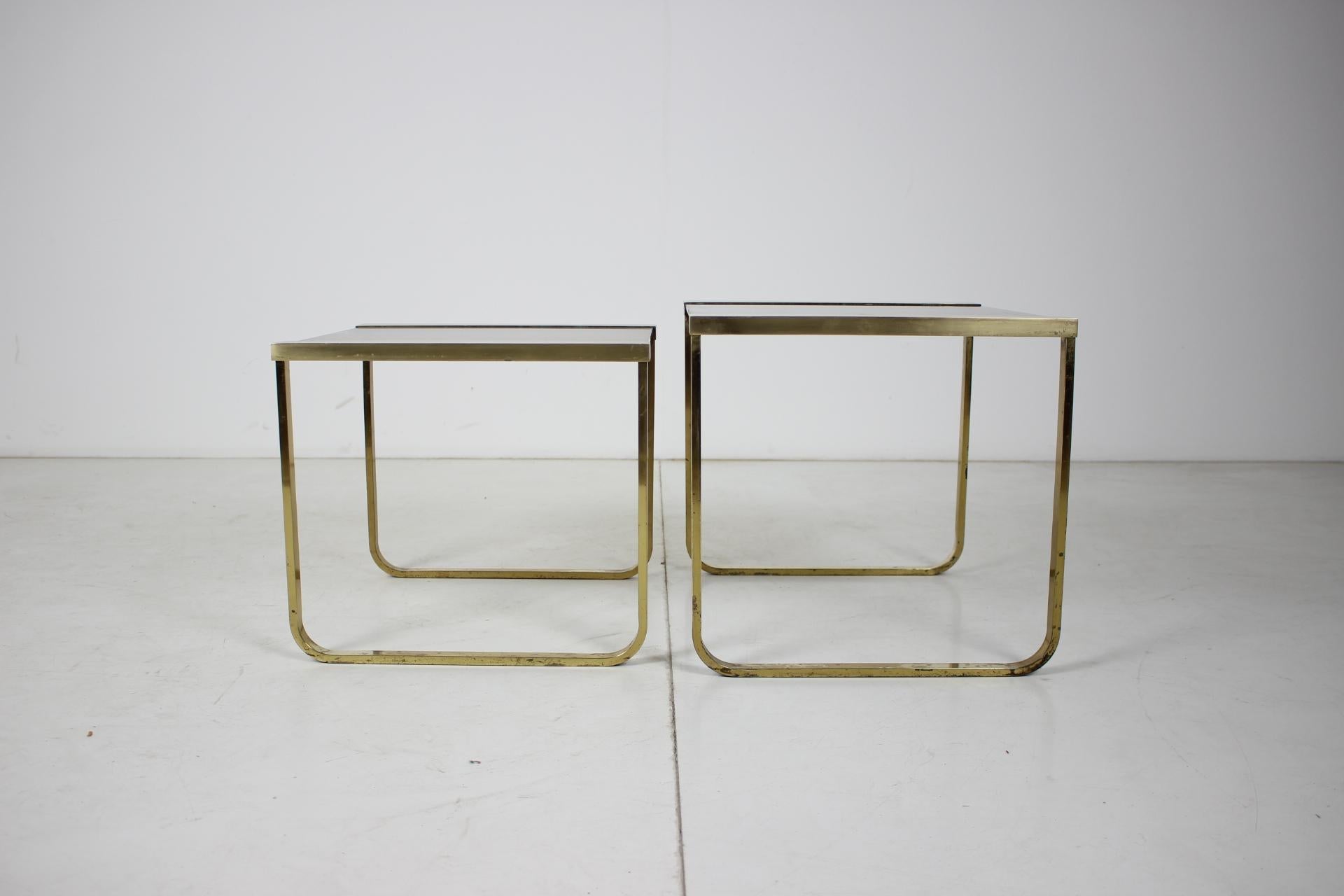 Vintage Brass Nesting Tables, 1970's In Good Condition For Sale In Praha, CZ
