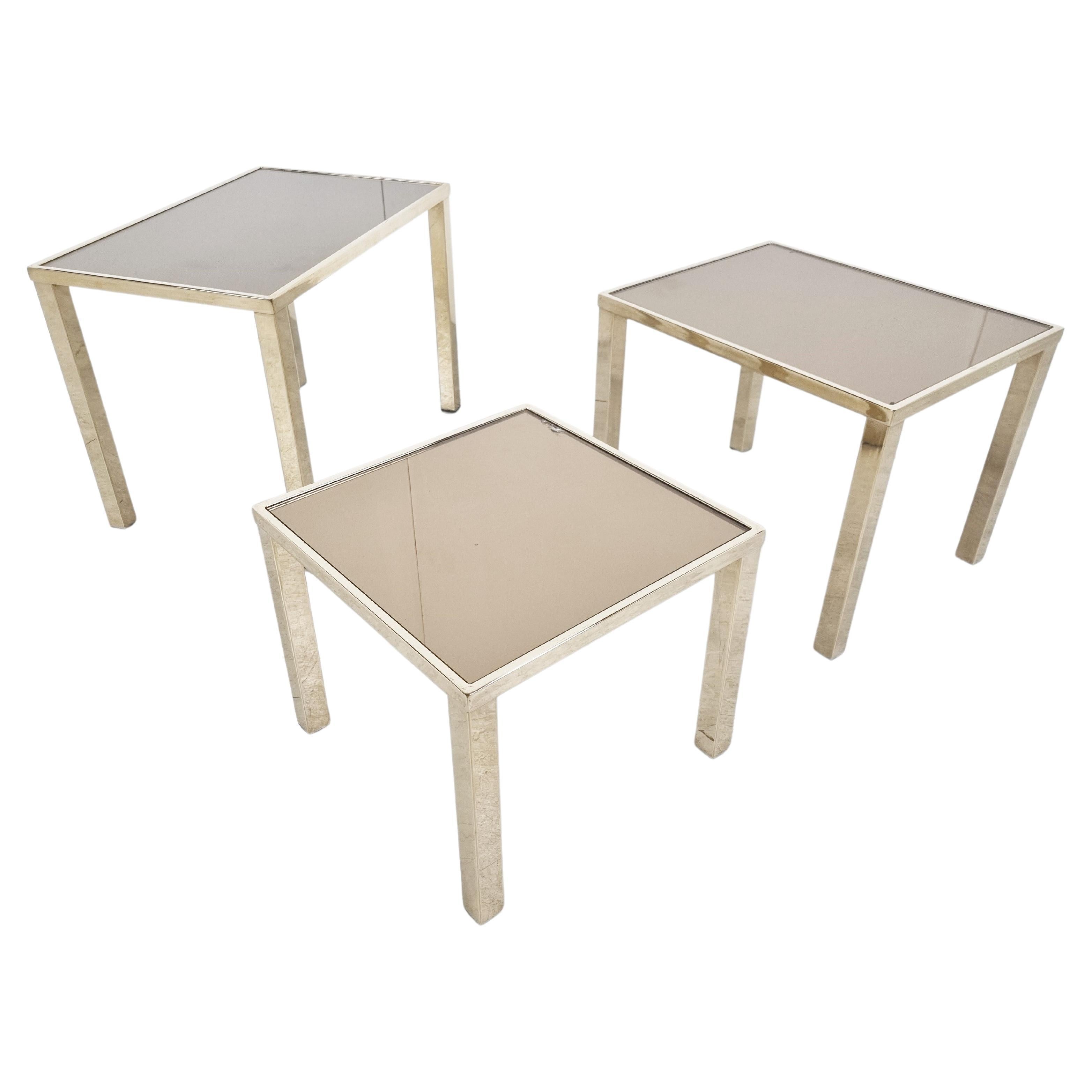 Vintage Brass Nesting Tables, 1970s
