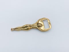 Vintage Brass Nude Girl Bottle Opener MidCentury Modern Metal