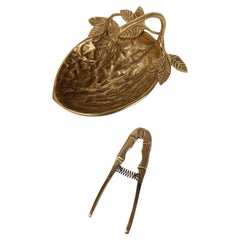 Casse-noisettes vintage en laiton avec bol à noix dans le style Art of Vintage, années 50