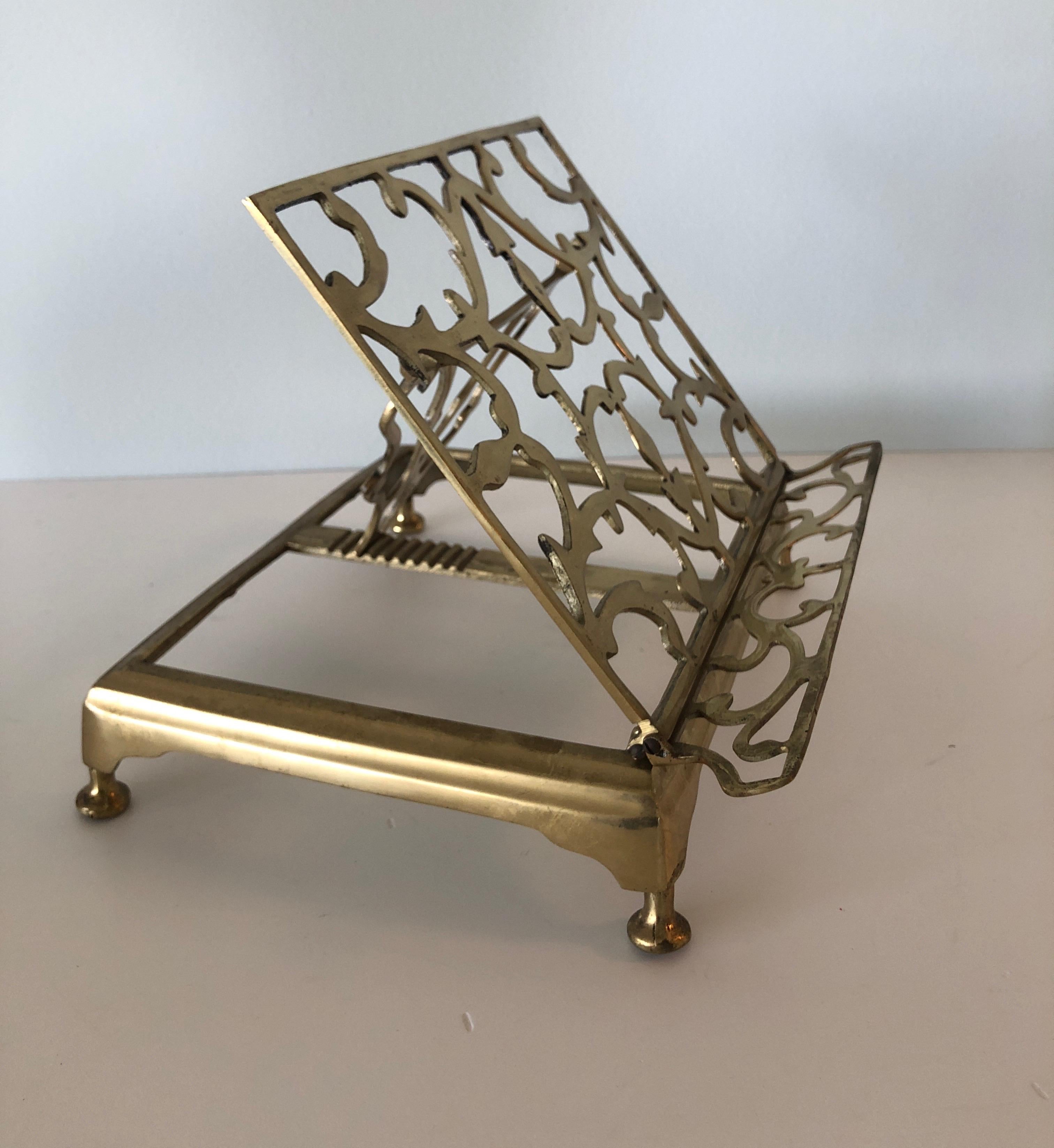 antique brass bible stand