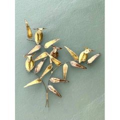 Vintage Brass Owl Wall Sculpture After Curtis Jere