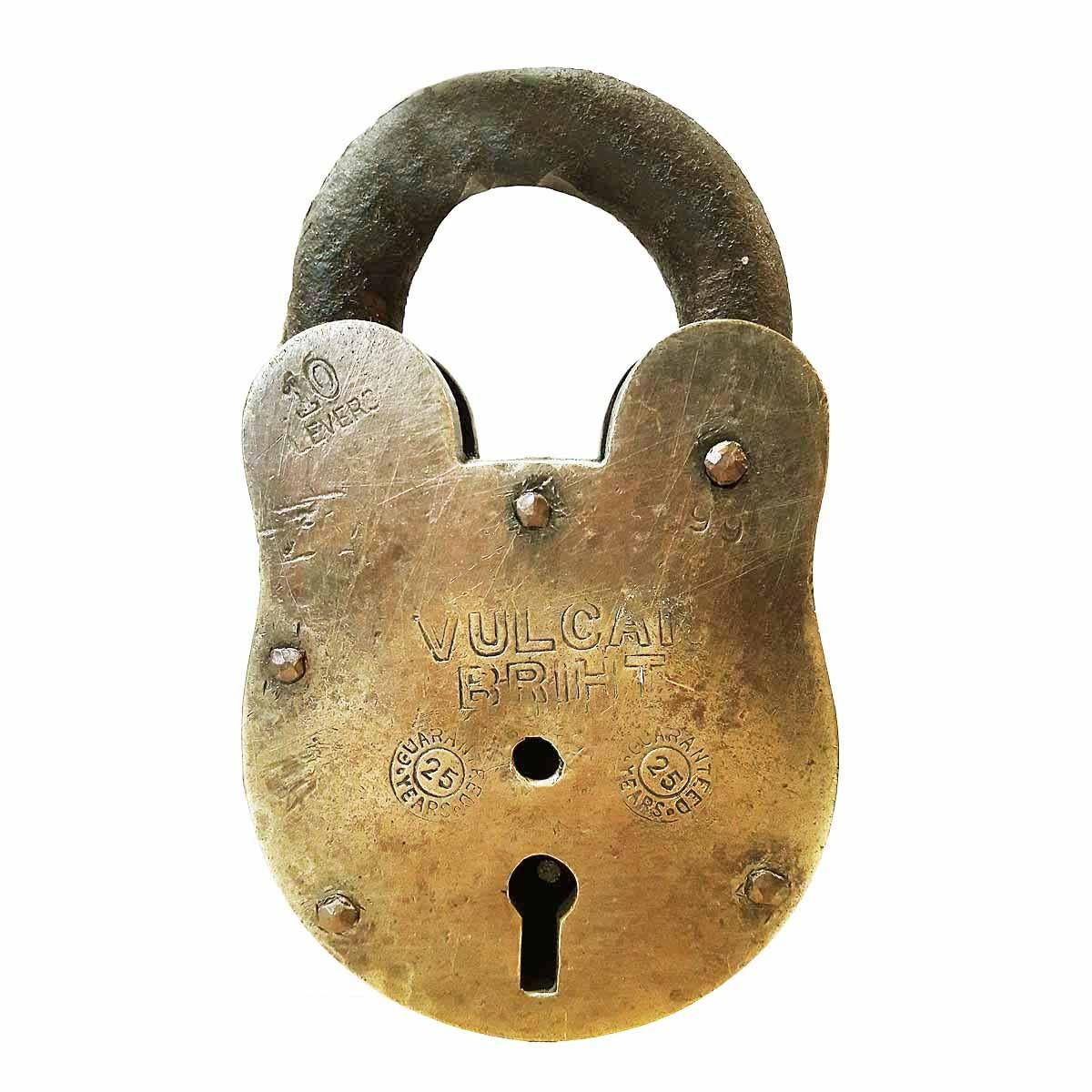 Cast Vintage Brass Padlock, Early 20th Century