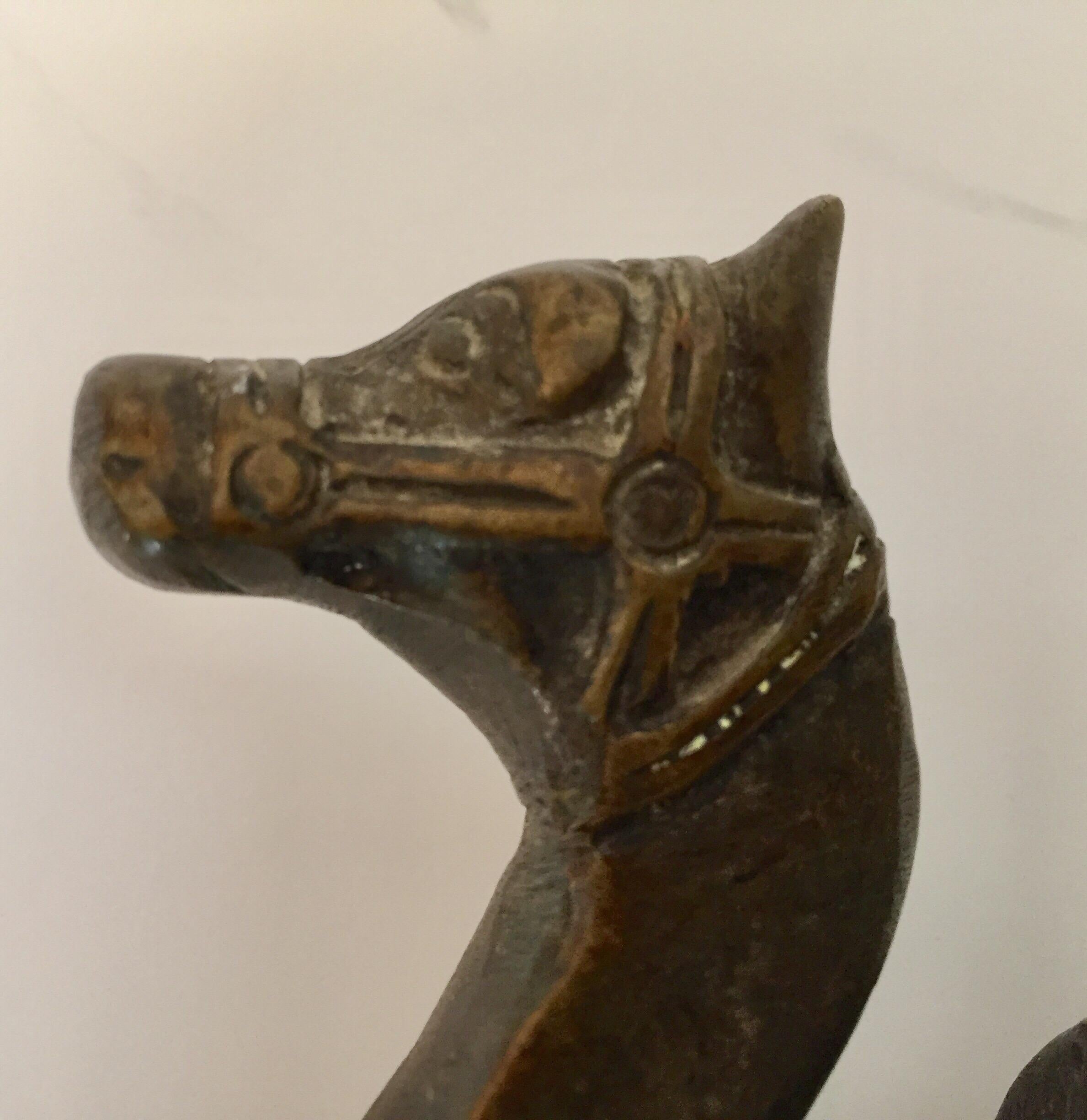 Vintage Brass Patinated Standing Camel Sculpture 1