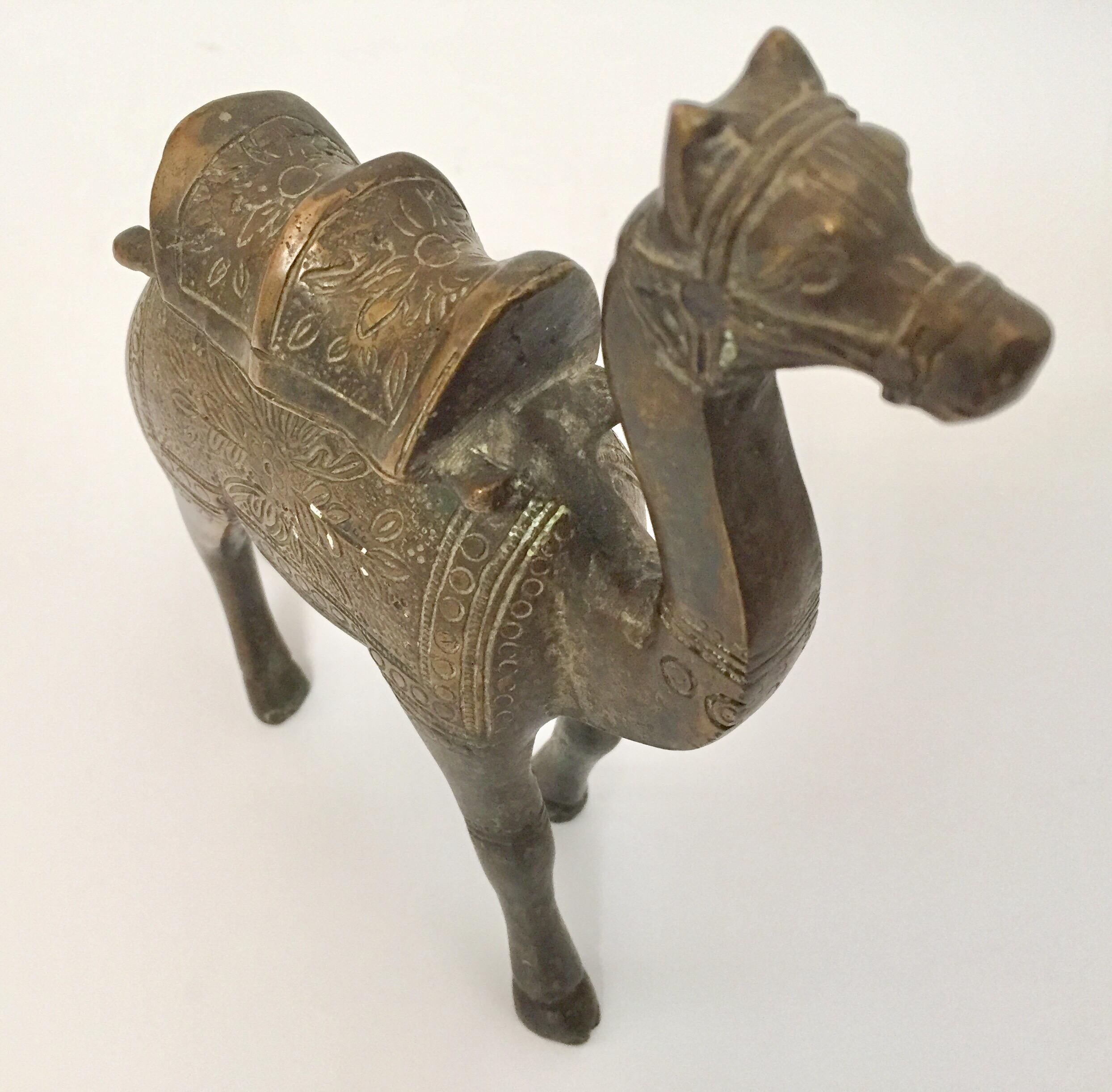 Vintage Brass Patinated Standing Camel Sculpture 5