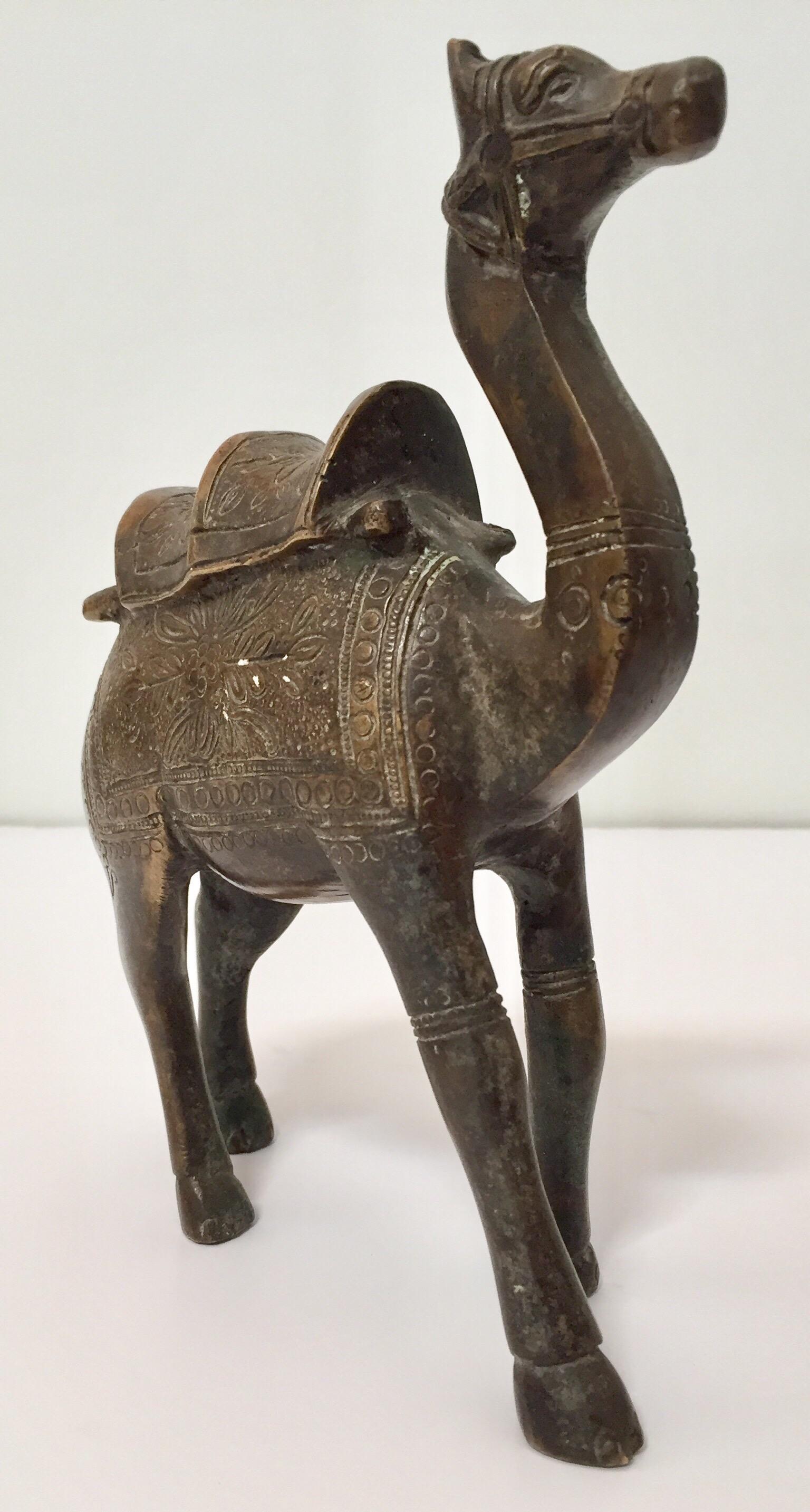 Vintage Brass Patinated Standing Camel Sculpture 8