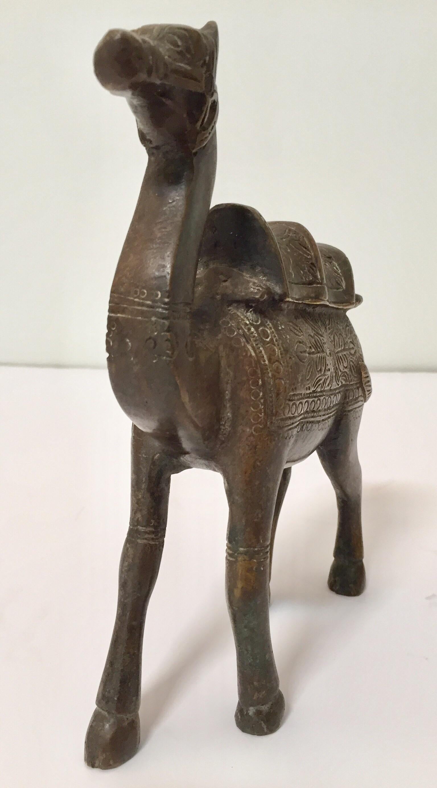 Vintage Brass Patinated Standing Camel Sculpture 9