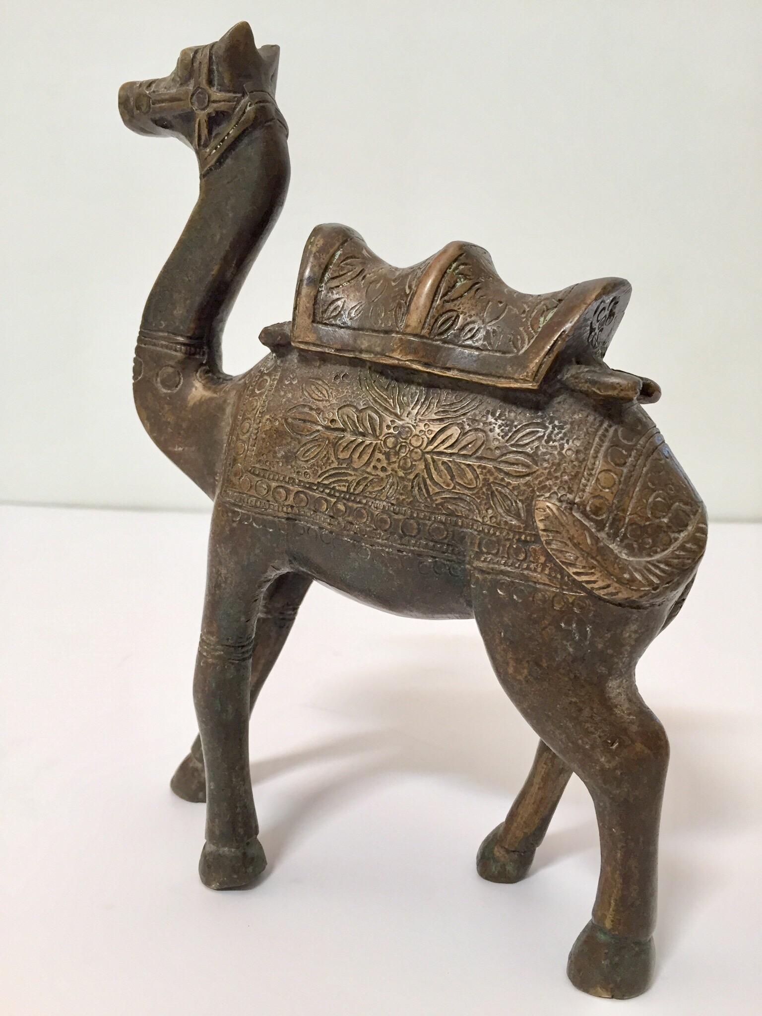 Vintage Brass Patinated Standing Camel Sculpture 11