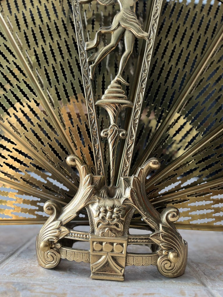 Façade De Cheminée De Style Napoléon III En Tole Patiné Et Laiton XIX Siecle 218951