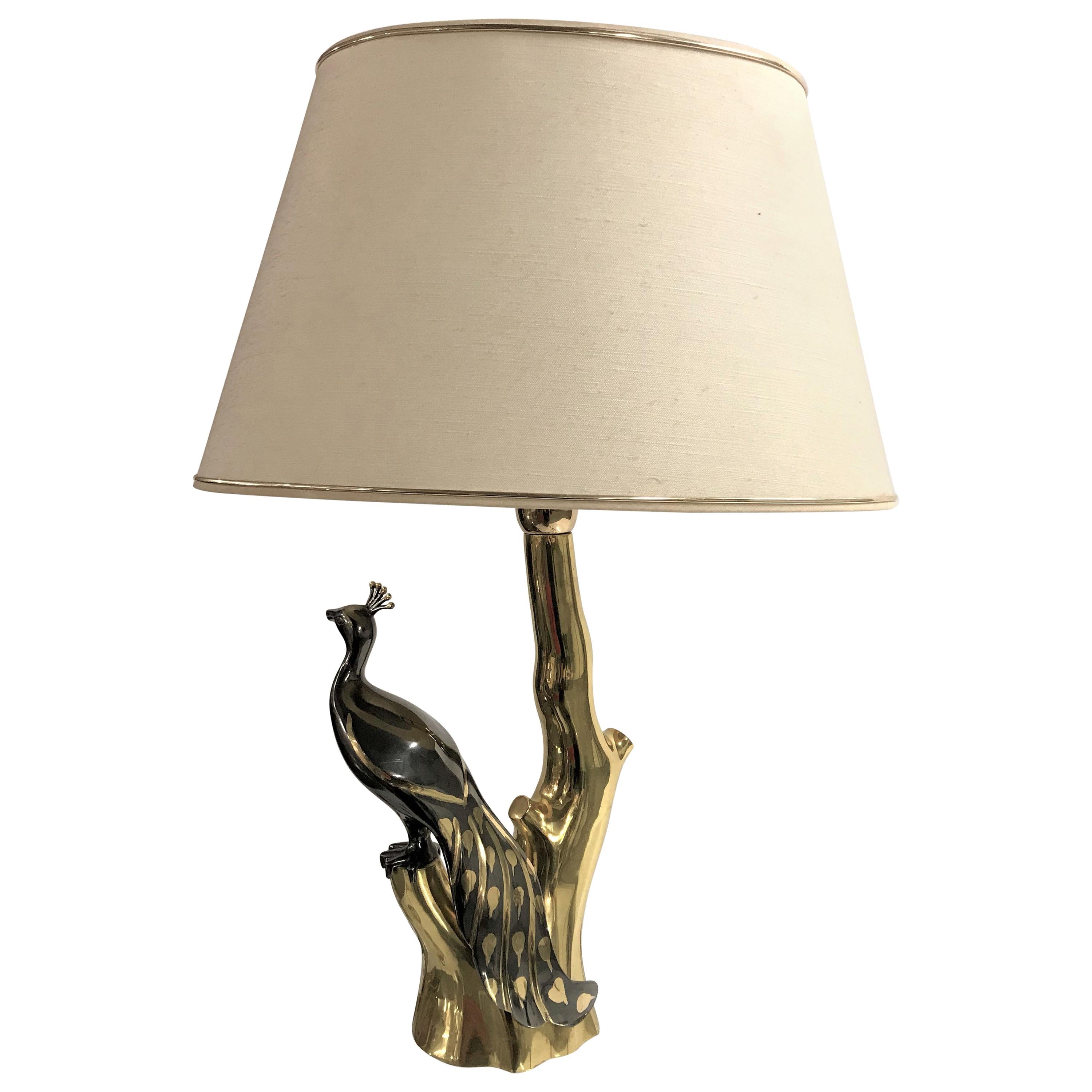 Vintage Brass Peacock Table Lamps by Willy Daro, 1970s In Excellent Condition In HEVERLEE, BE