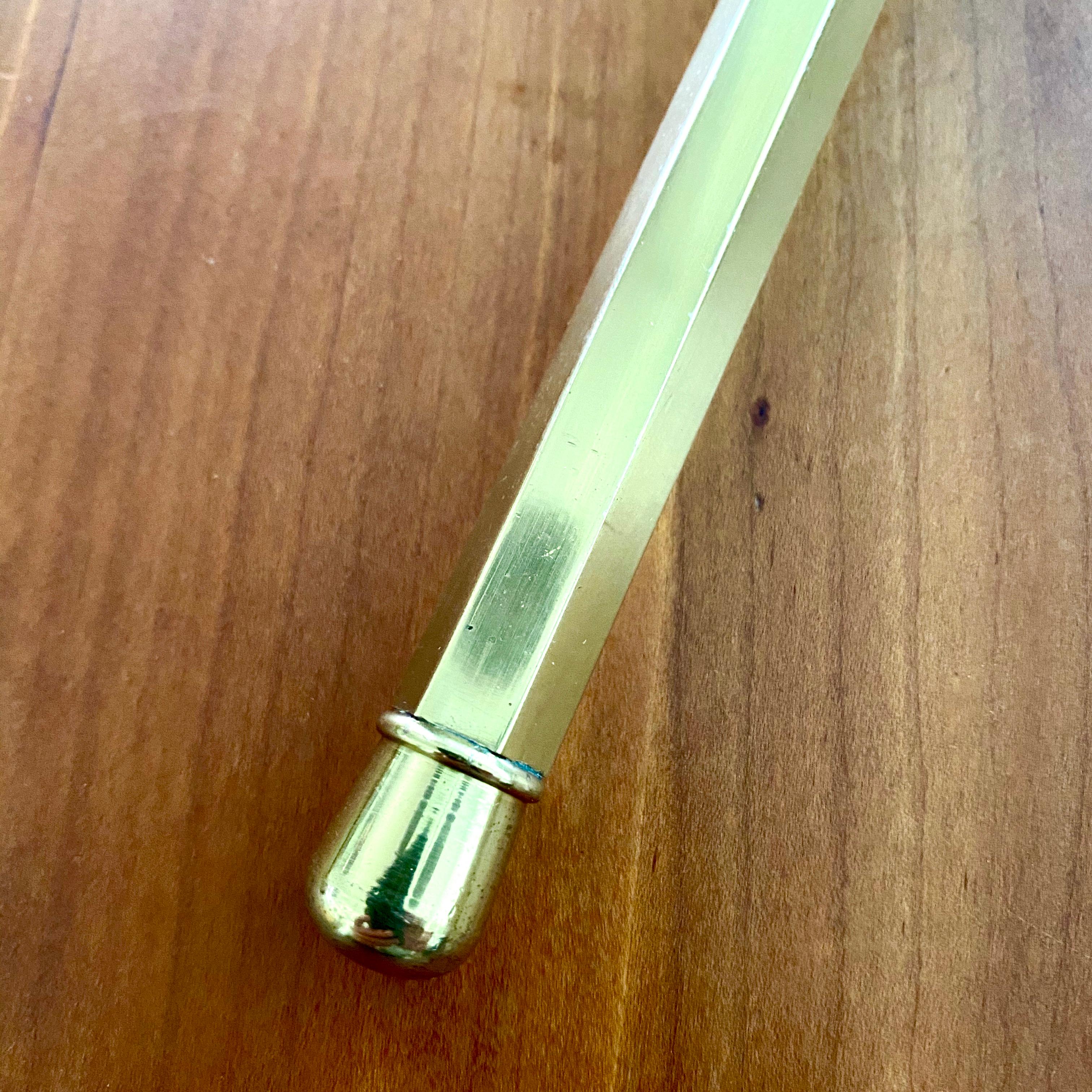Vintage Brass Pen, Phone Dialer, Paper Weight Attributed to Carl Aubock In Good Condition For Sale In Doraville, GA