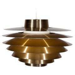 Vintage Brass Pendant Lamp by Svend Middelboe Model "Verona" for Nordisk Solar