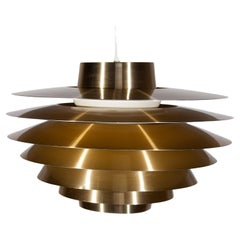 Vintage Brass Pendant Lamp by Svend Middelboe Model "Verona" for Nordisk Solar