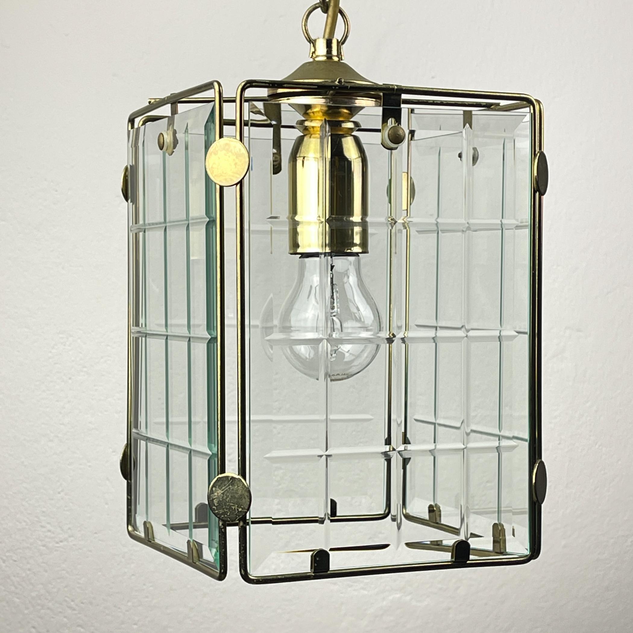 Vintage brass pendant lamp, Italy, 1970s For Sale 4