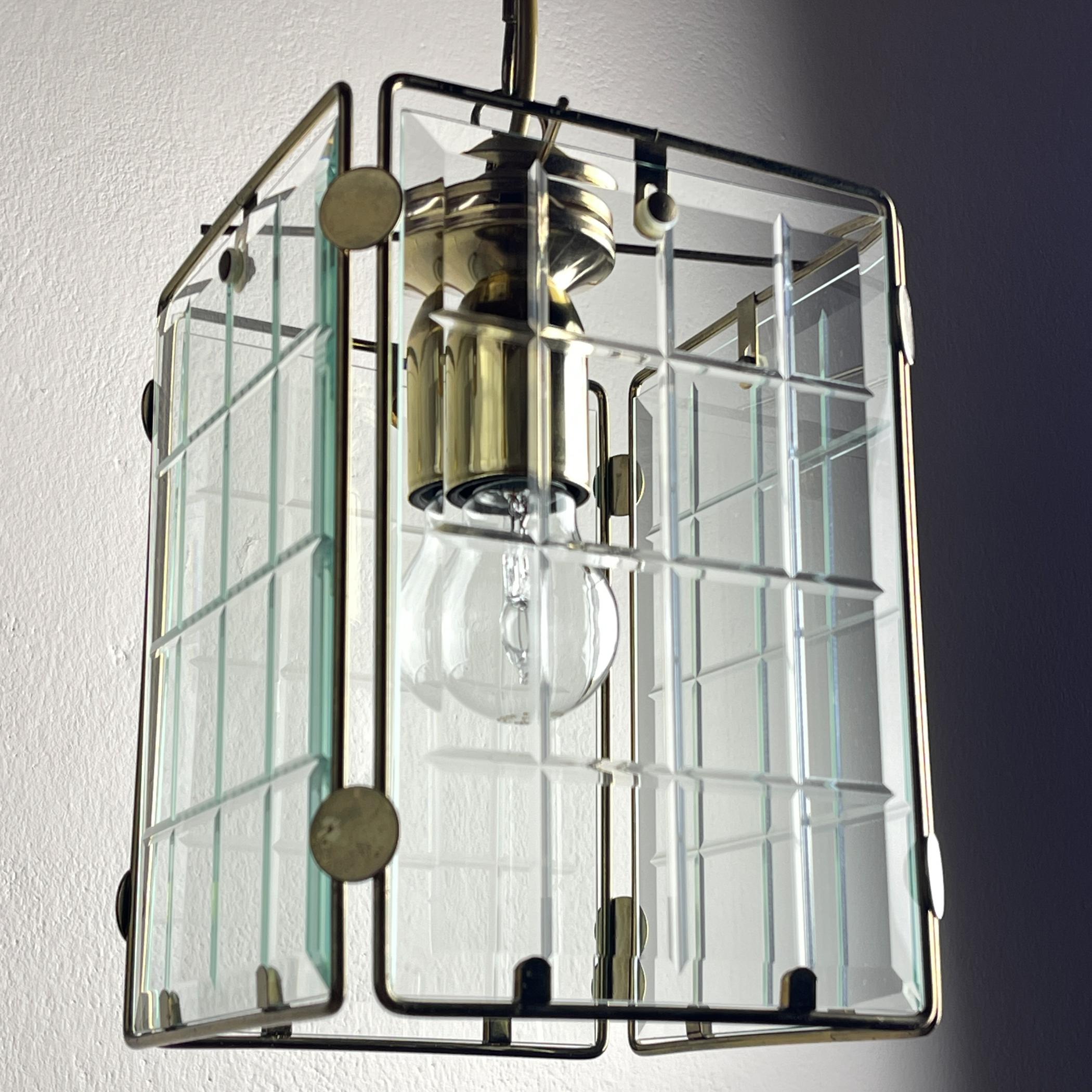 Vintage brass pendant lamp, Italy, 1970s For Sale 5