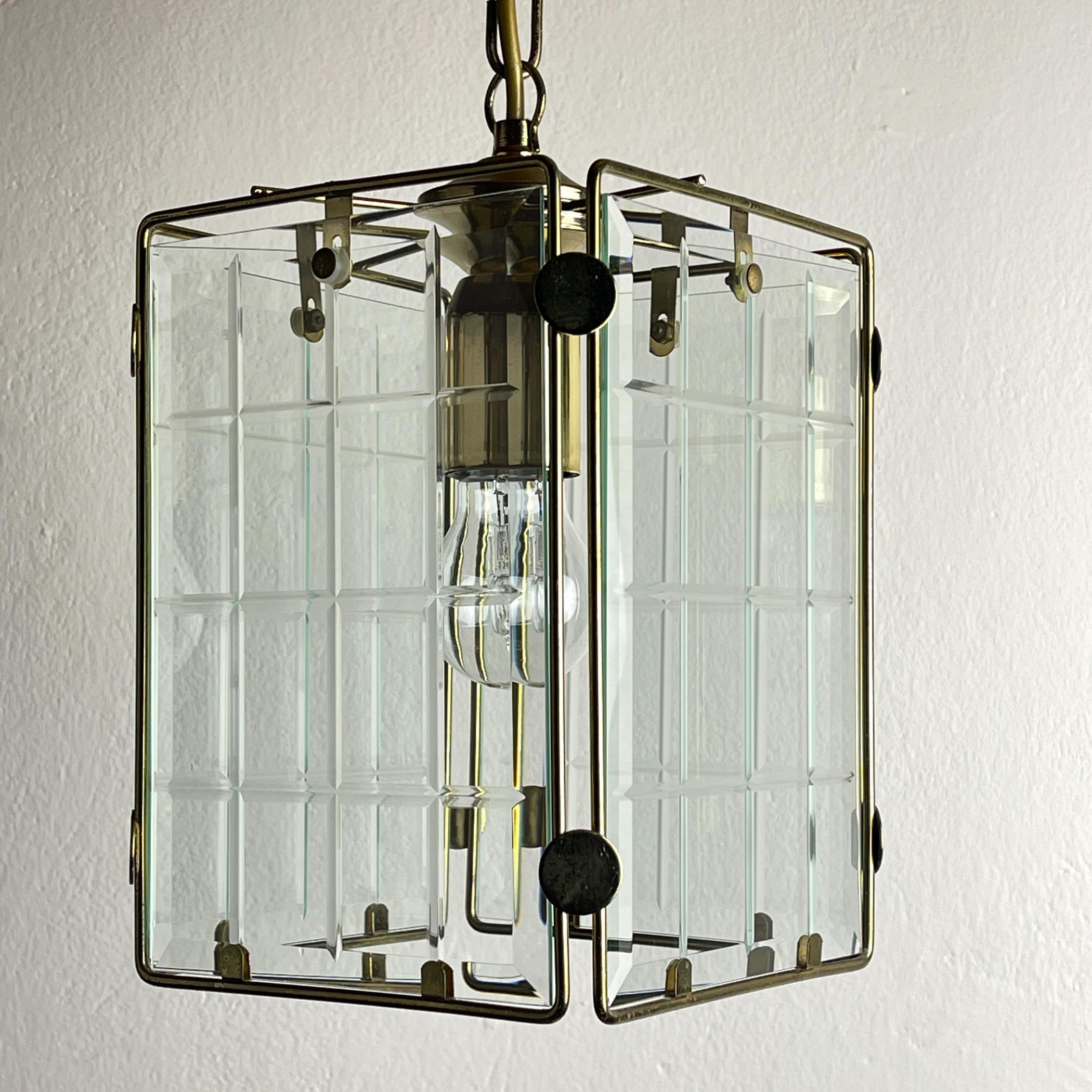 Vintage brass pendant lamp, Italy, 1970s For Sale 7