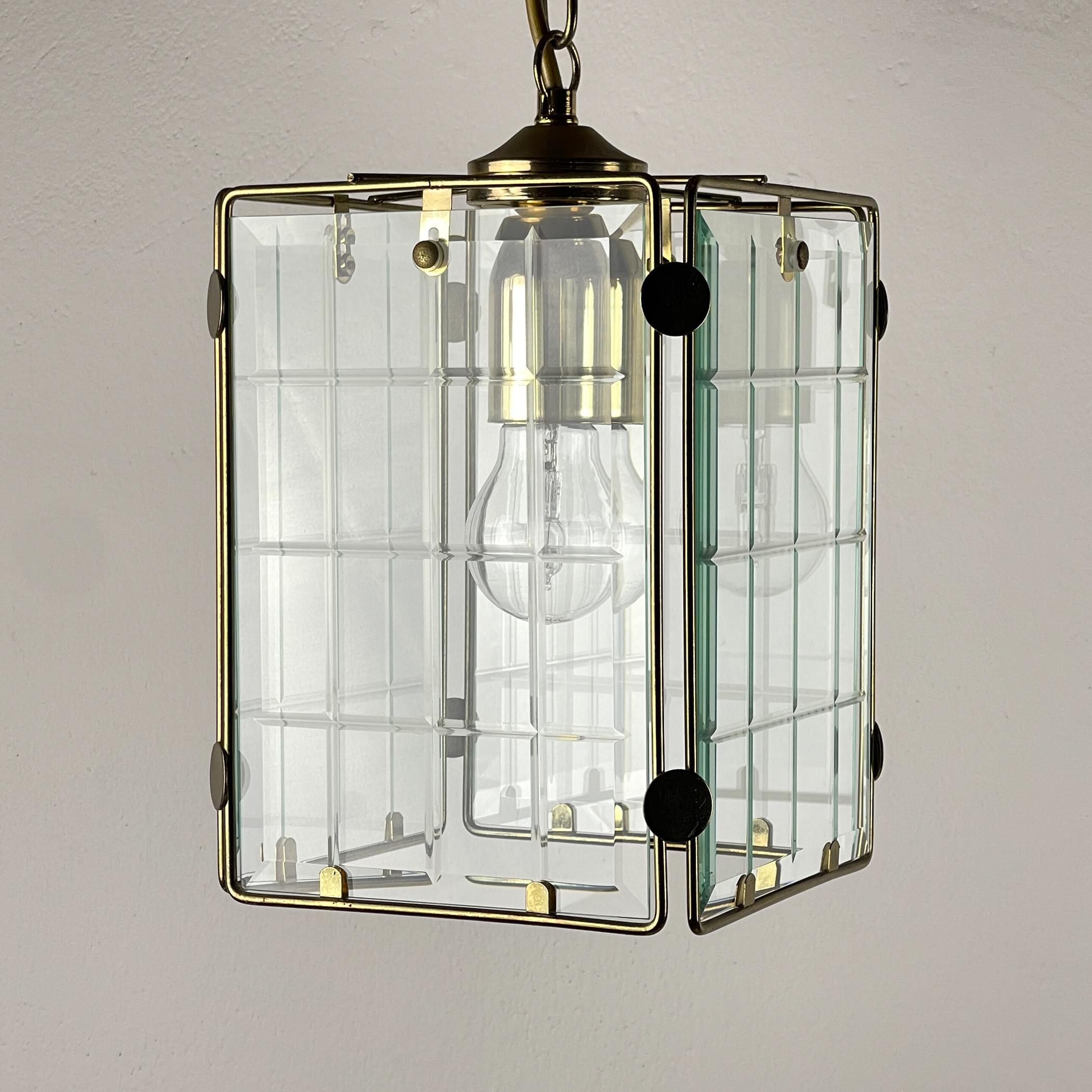 Mid-Century Modern Vintage brass pendant lamp, Italy, 1970s For Sale