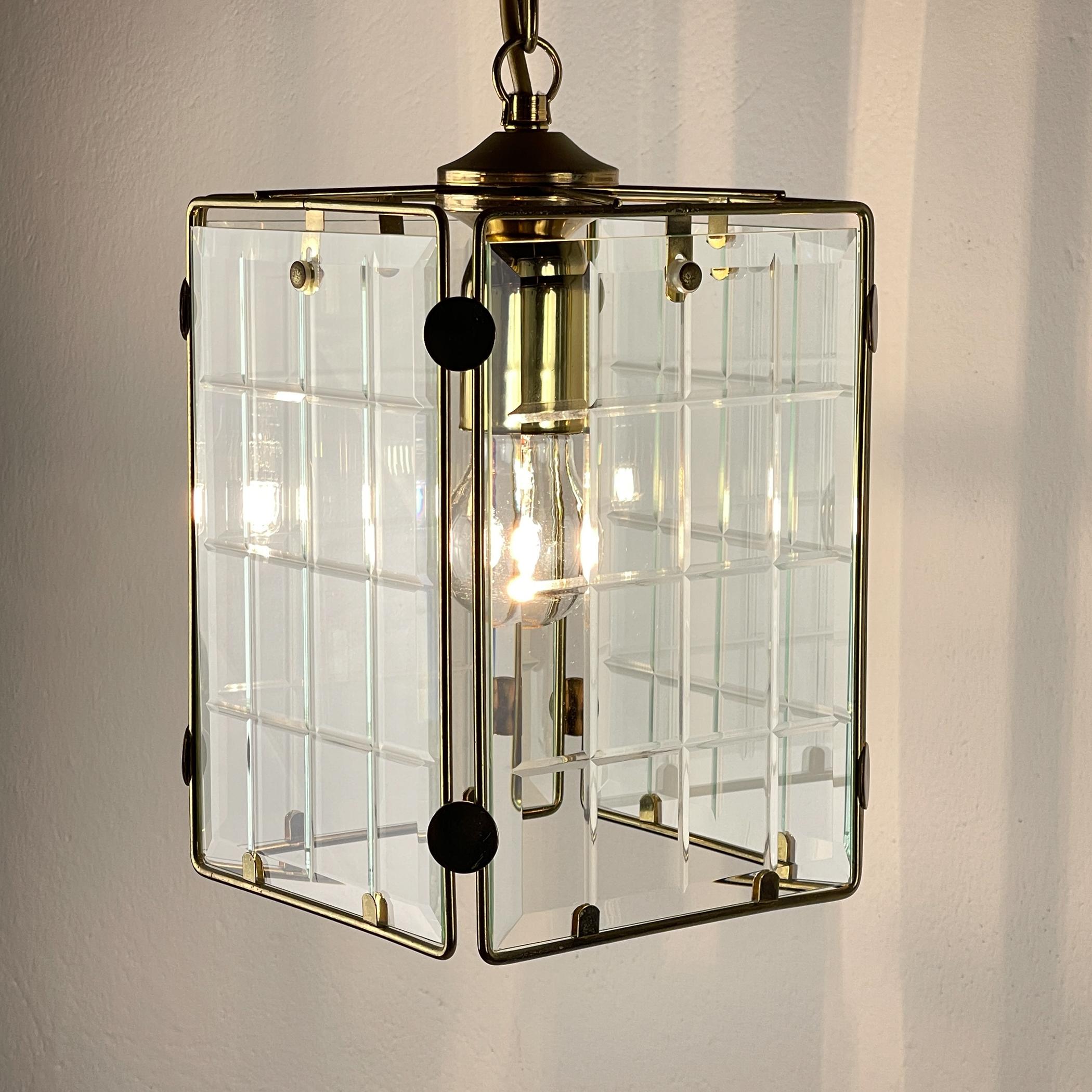 Italian Vintage brass pendant lamp, Italy, 1970s For Sale