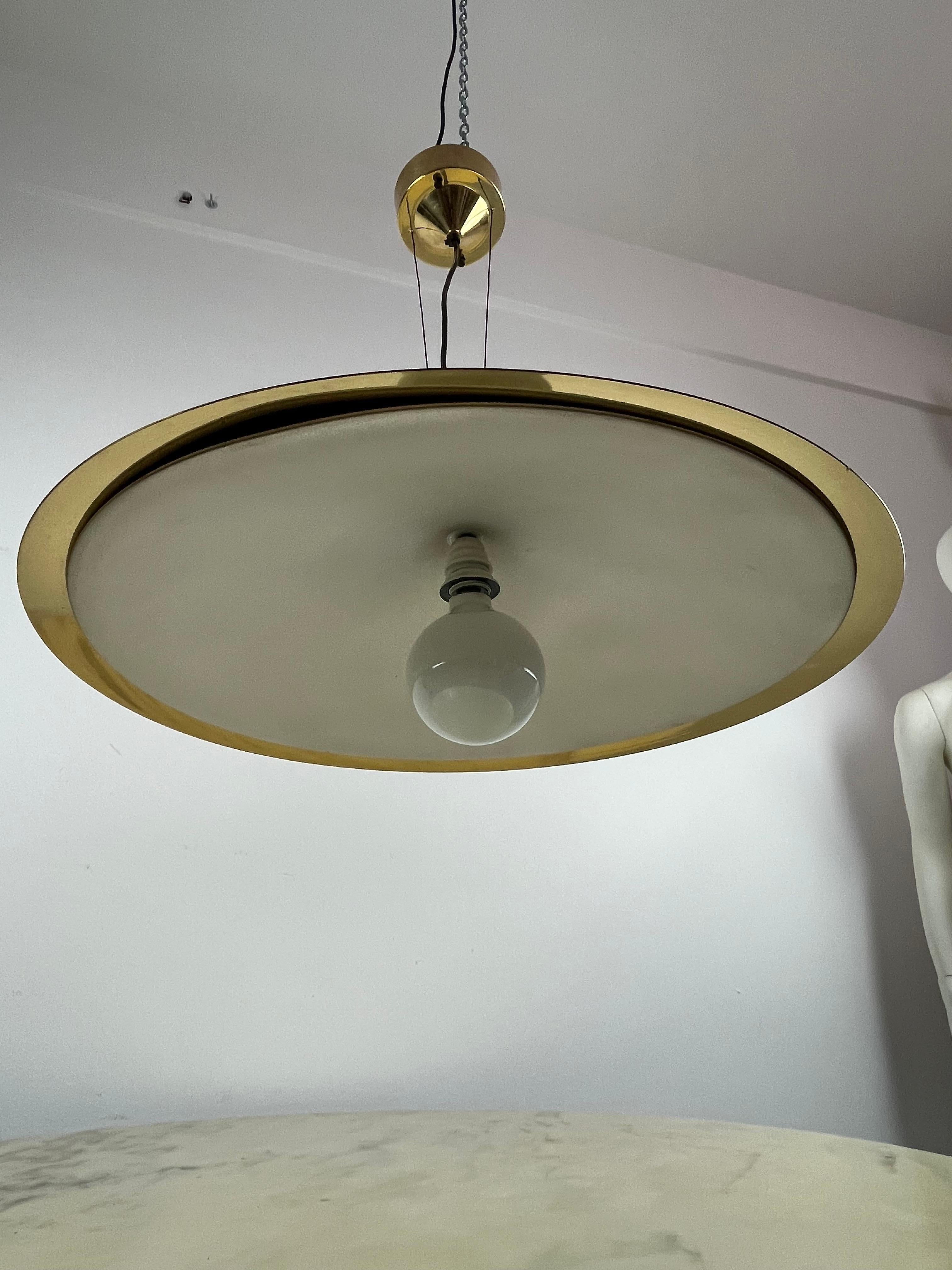 Late 20th Century Vintage Italian   Golden Aluminium Lamp 1970s For Sale