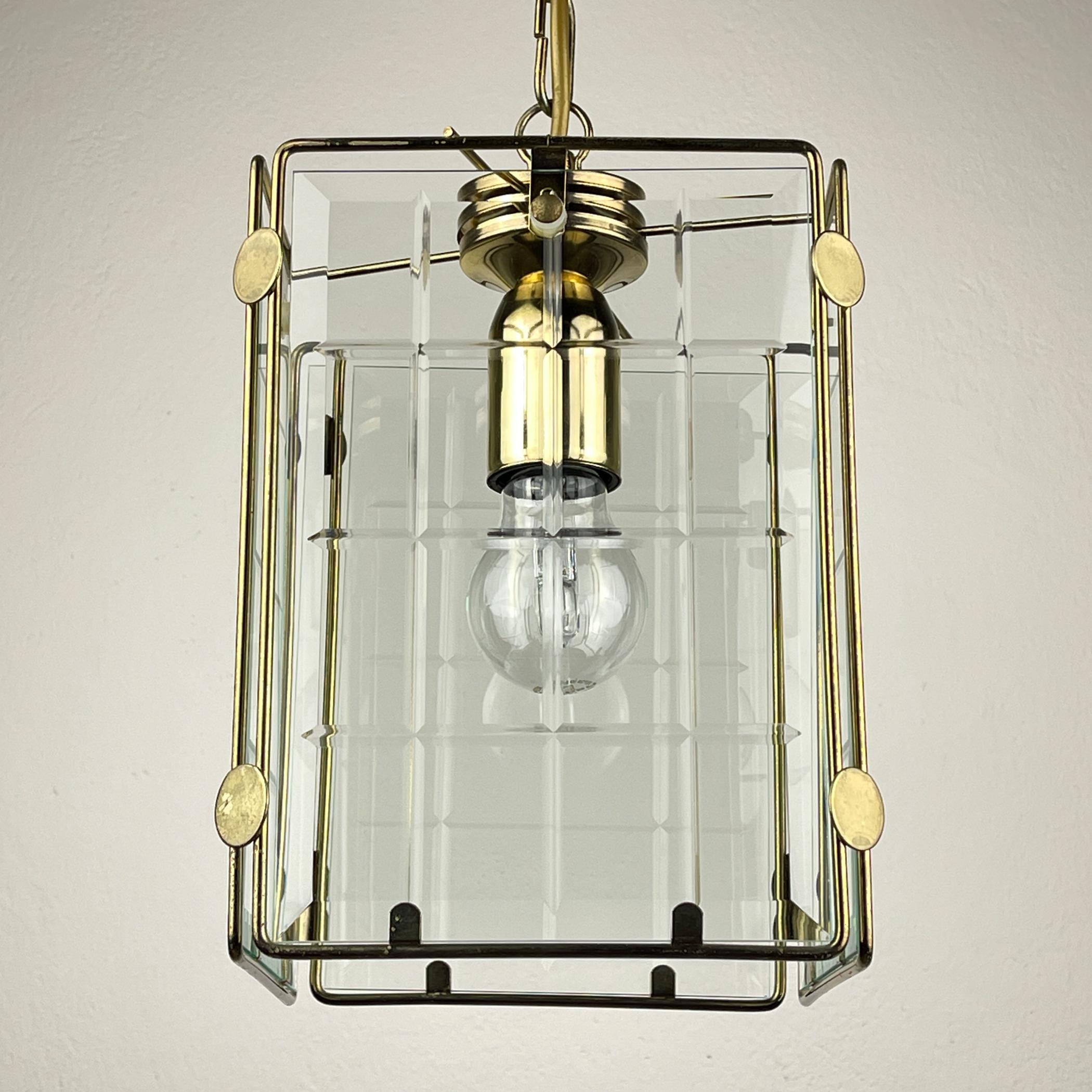 Vintage brass pendant lamp, Italy, 1970s For Sale 1