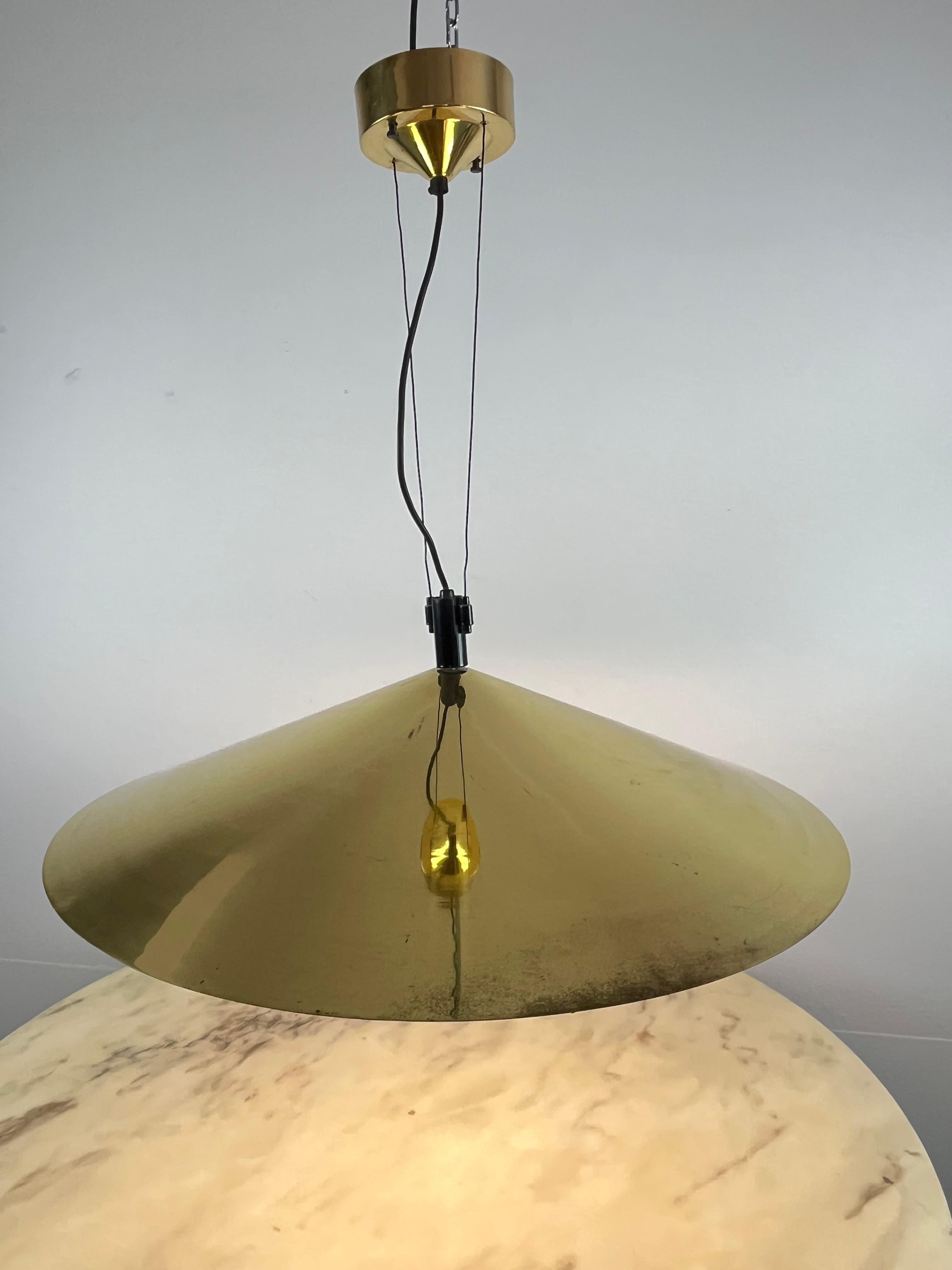 Vintage Italian   Golden Aluminium Lamp 1970s For Sale 2