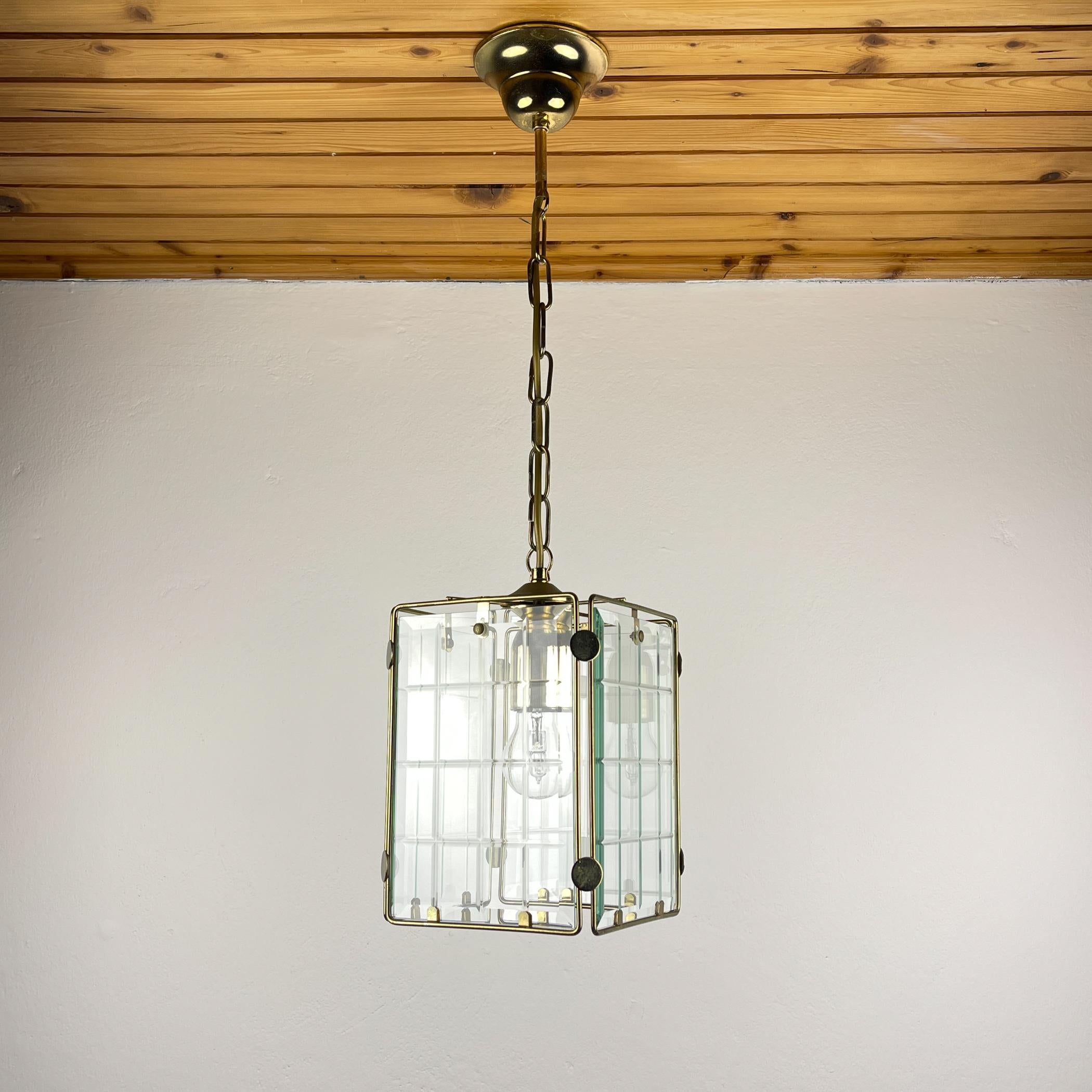 Vintage brass pendant lamp, Italy, 1970s For Sale 2