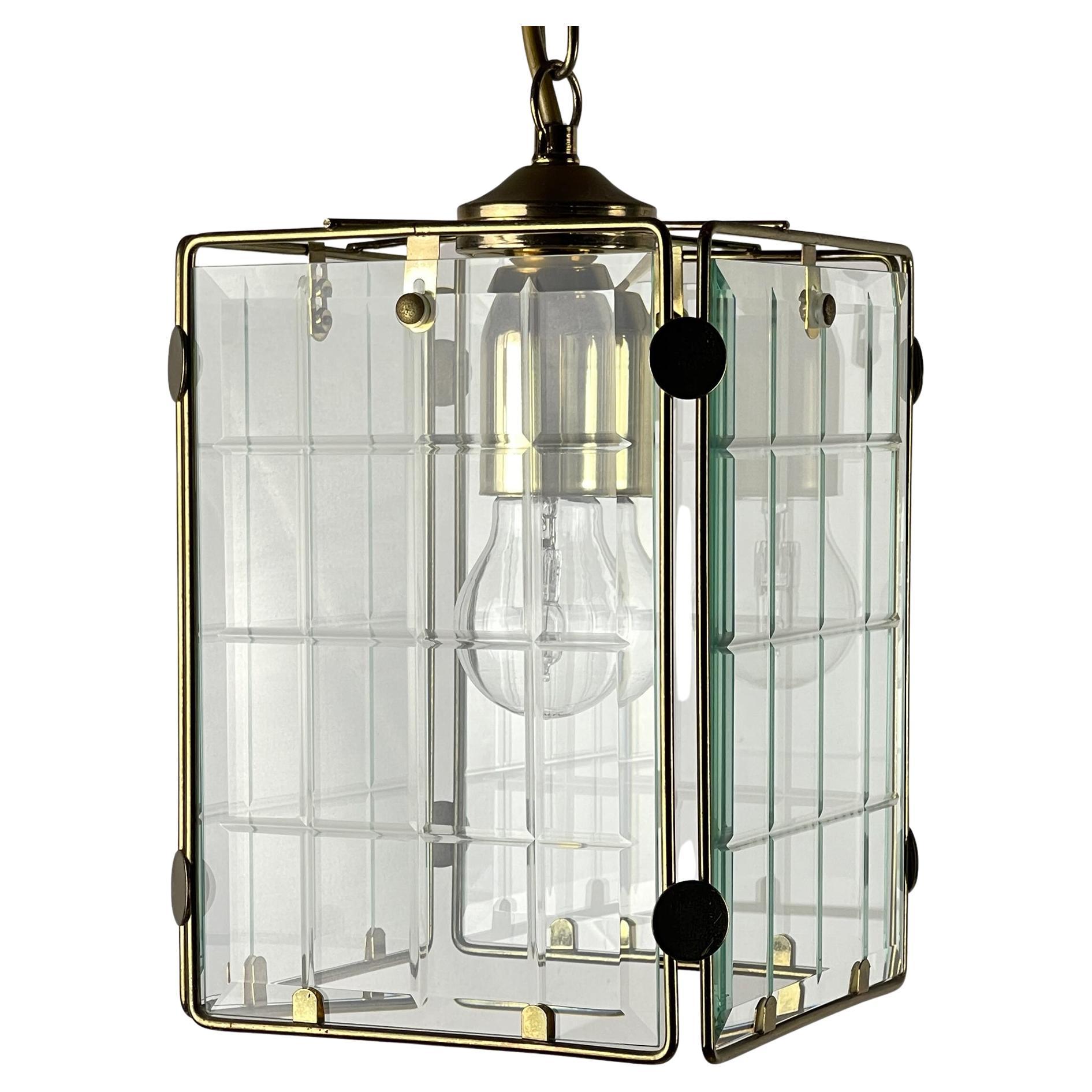 Vintage brass pendant lamp, Italy, 1970s