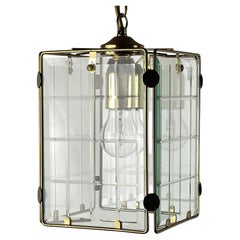 Lampe suspendue vintage en laiton, Italie, années 1970