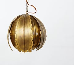 Vintage Brass Pendant Light by Svend Aage for Holm Sorensen, 1960s