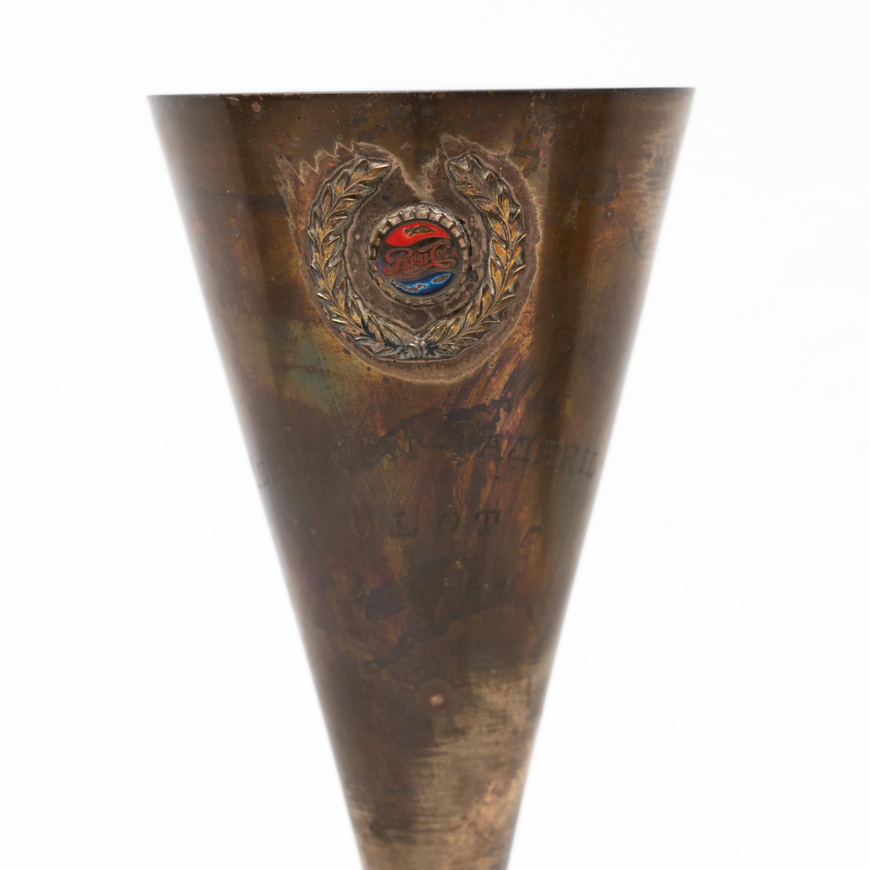Vintage Brass Pepsi Trophy, circa 1960 For Sale 11
