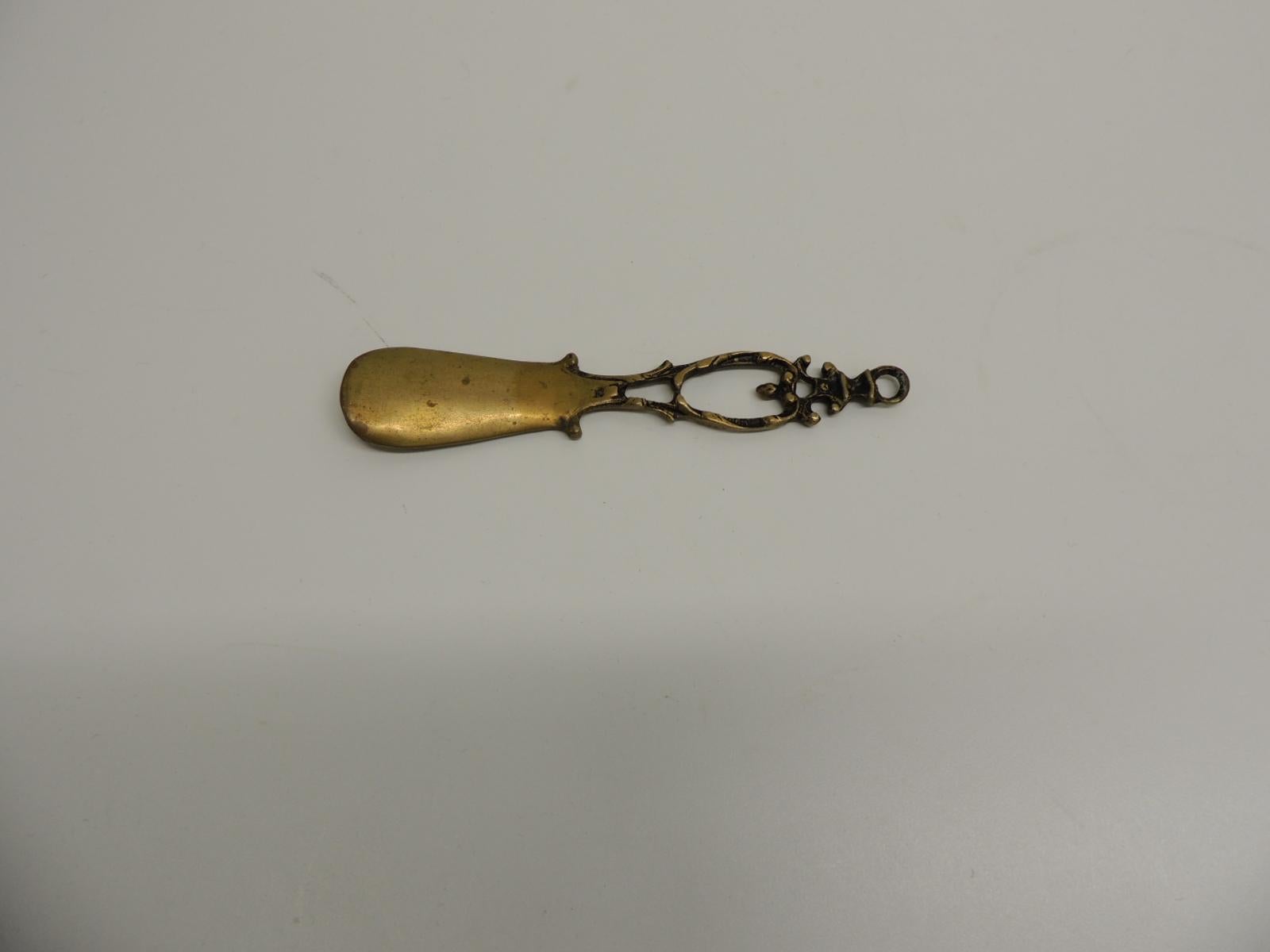 Machine-Made Vintage Brass Petite Shoe Horn