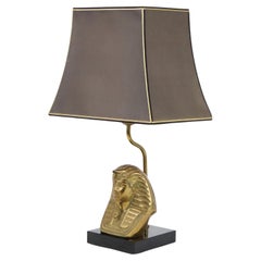 Vintage Brass Pharaoh Lamp Hollywood Regency Massive Belgium