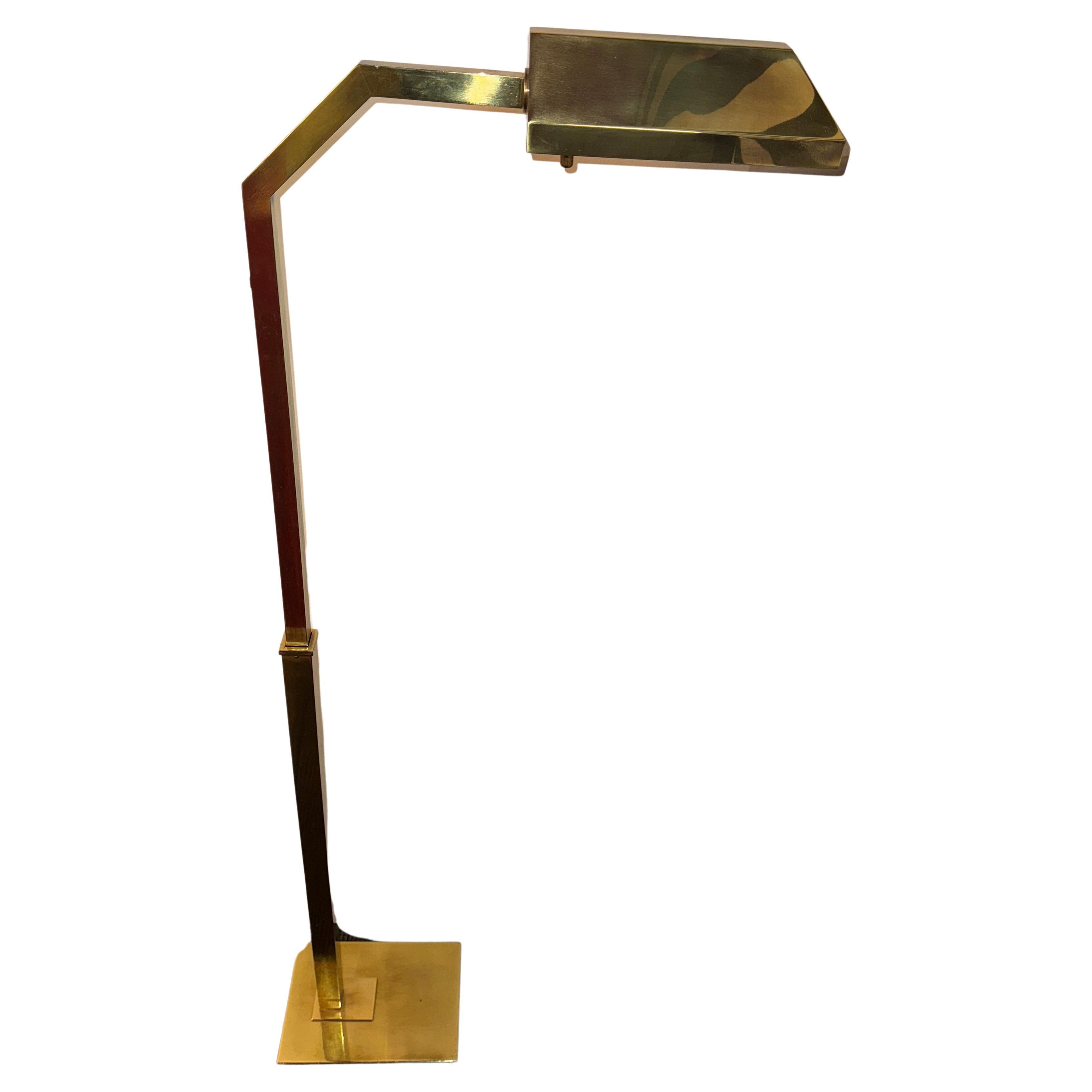 1970's Pharmacy Style Floor Lamp
Hand-Rubbed Antiqued Brass
Fitted with an extendable base
Minimum Height: 36.5
Maximum Height: 52
