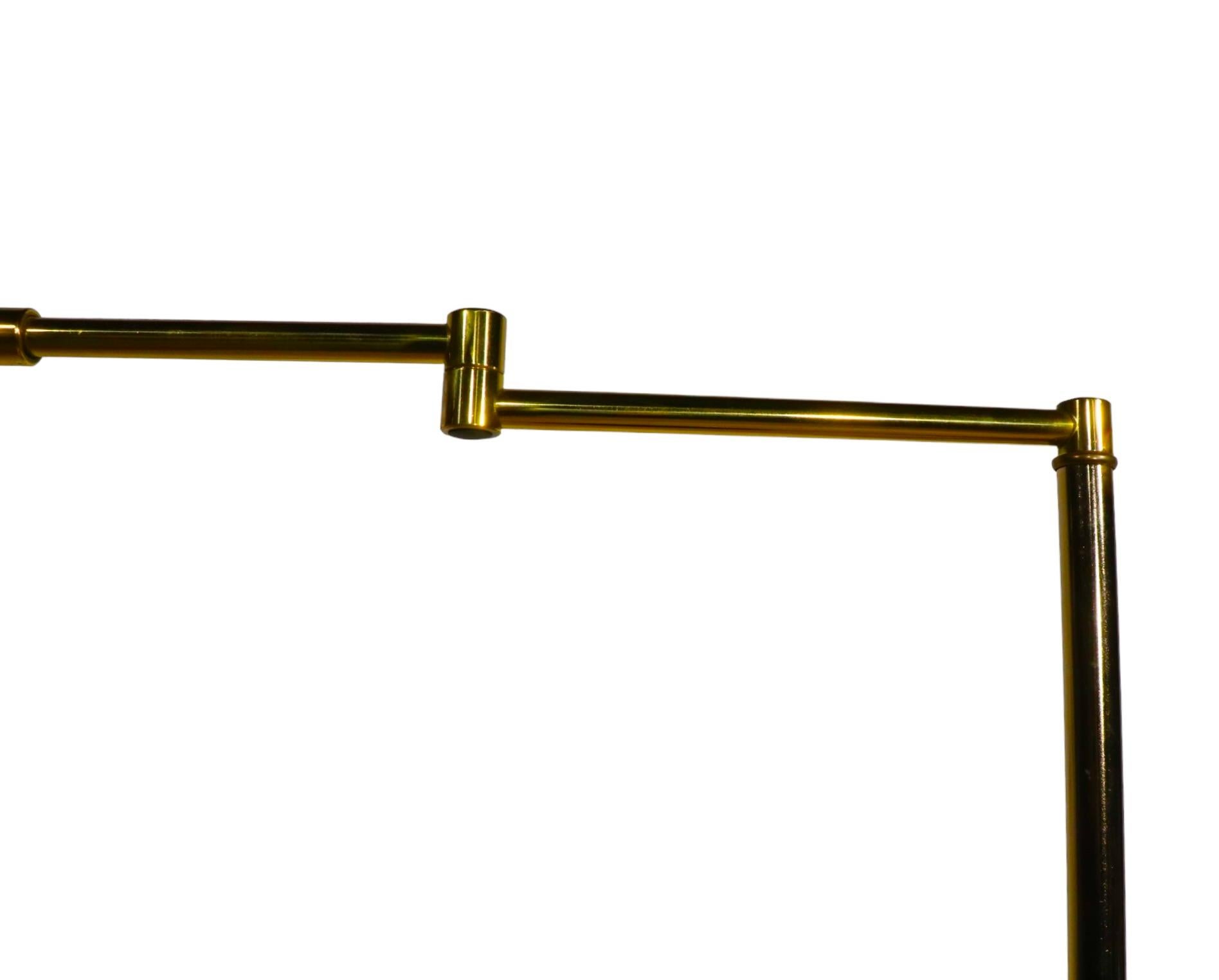 Vintage Brass Pharmacy Style Flex Arm Floor Lamp 6