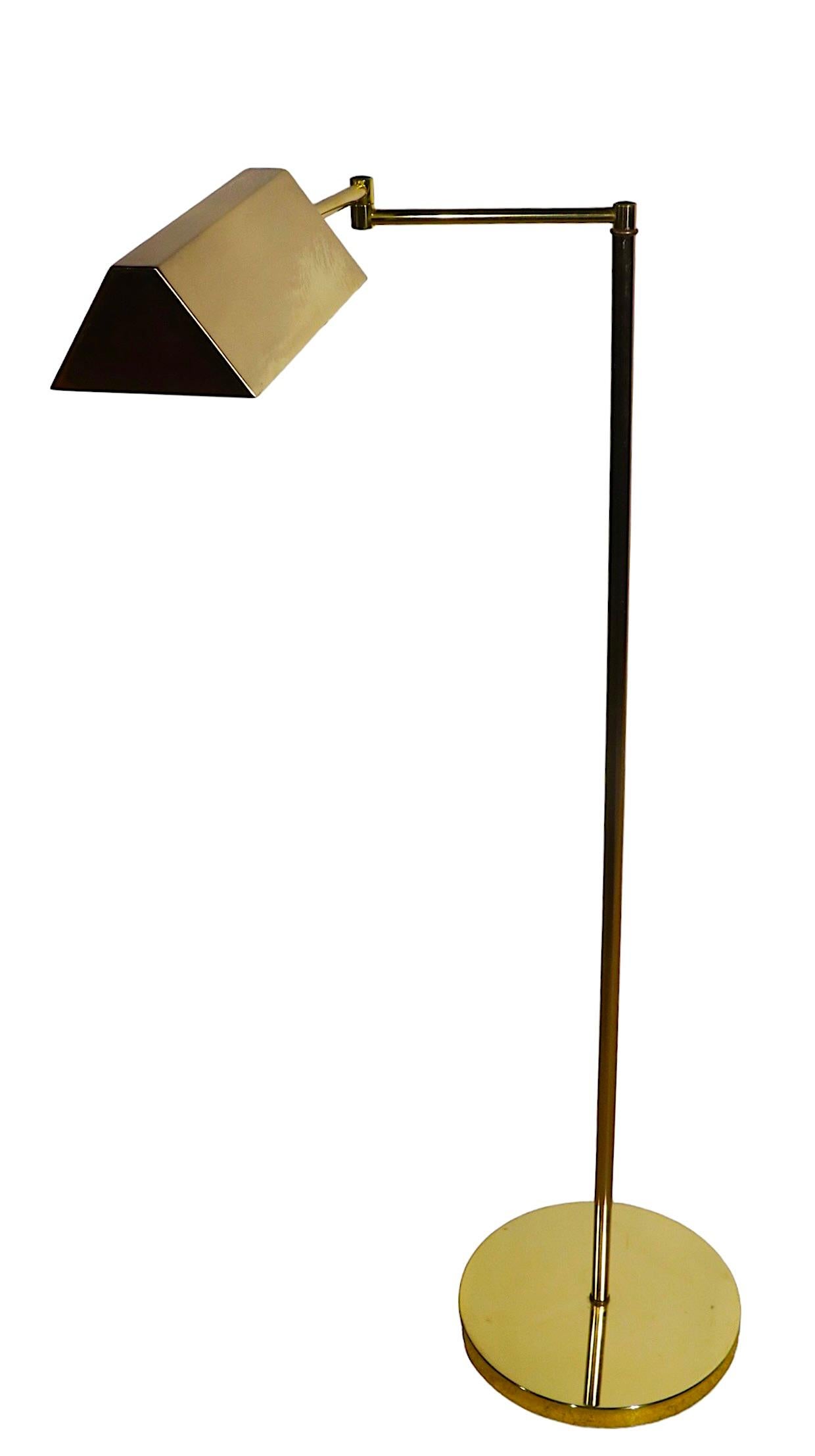 Vintage Brass Pharmacy Style Flex Arm Floor Lamp 9