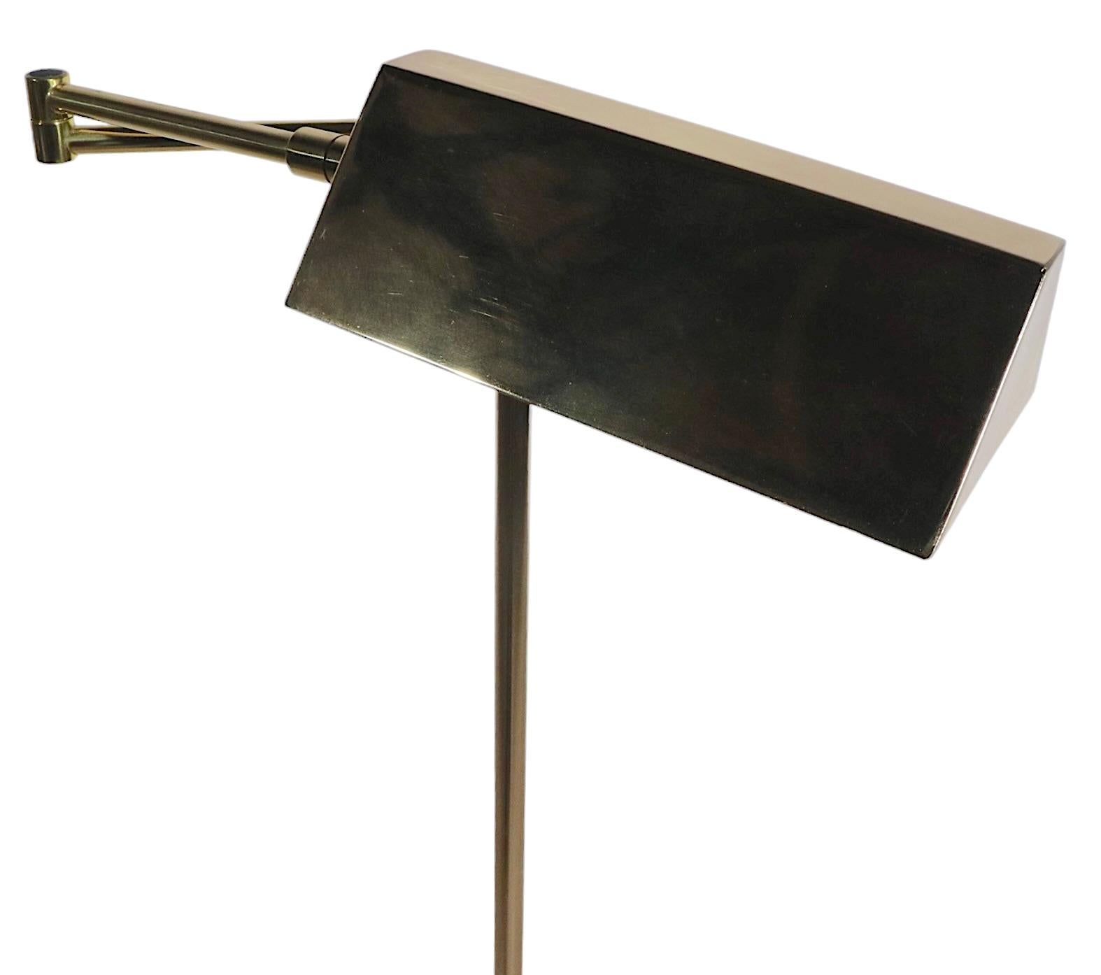 Mid-Century Modern Vintage Brass Pharmacy Style Flex Arm Floor Lamp