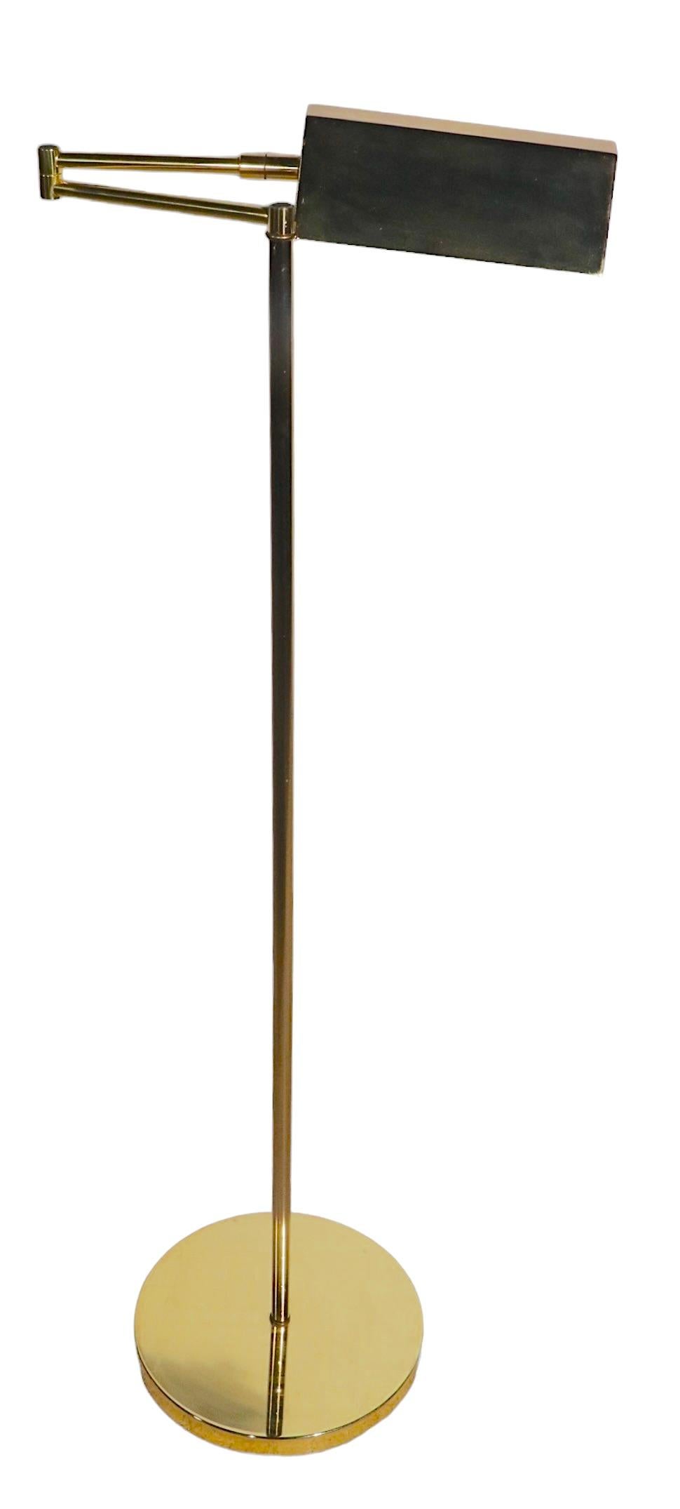 American Vintage Brass Pharmacy Style Flex Arm Floor Lamp