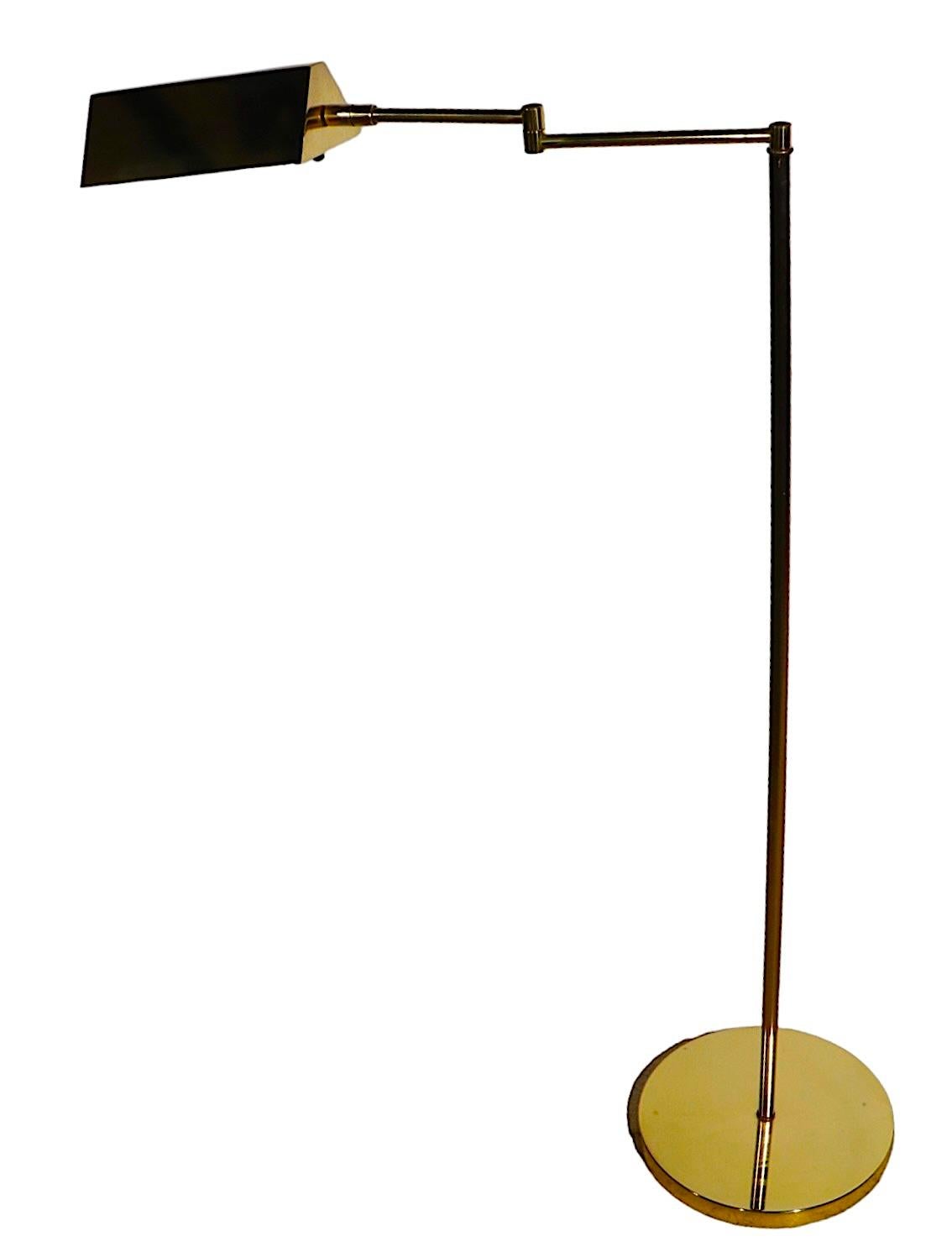 Vintage Brass Pharmacy Style Flex Arm Floor Lamp 2